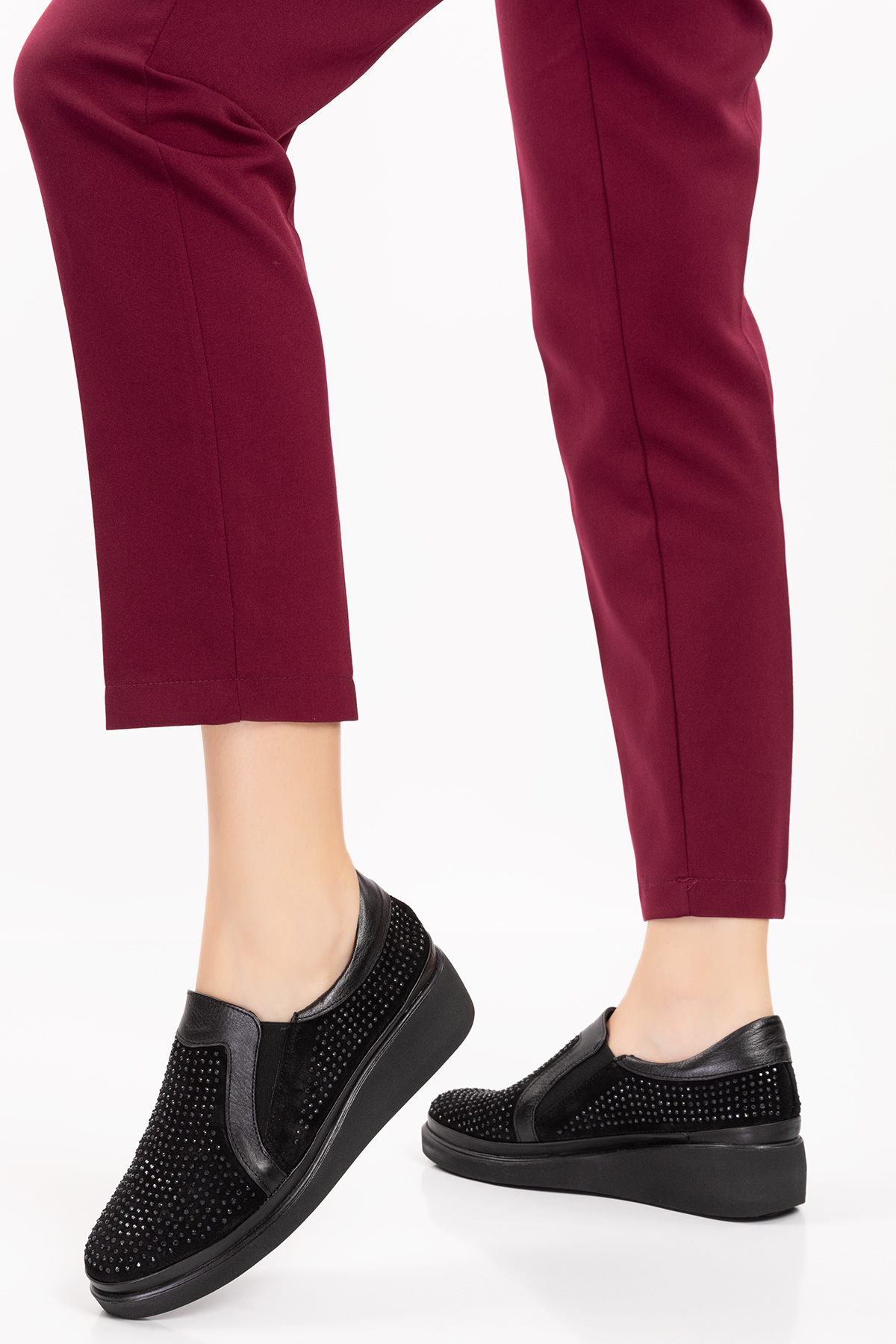 Gondol Hakiki Deri Anatomik Taban Taş Detaylı Ayakkabı gndl.19570 - Görsel 3