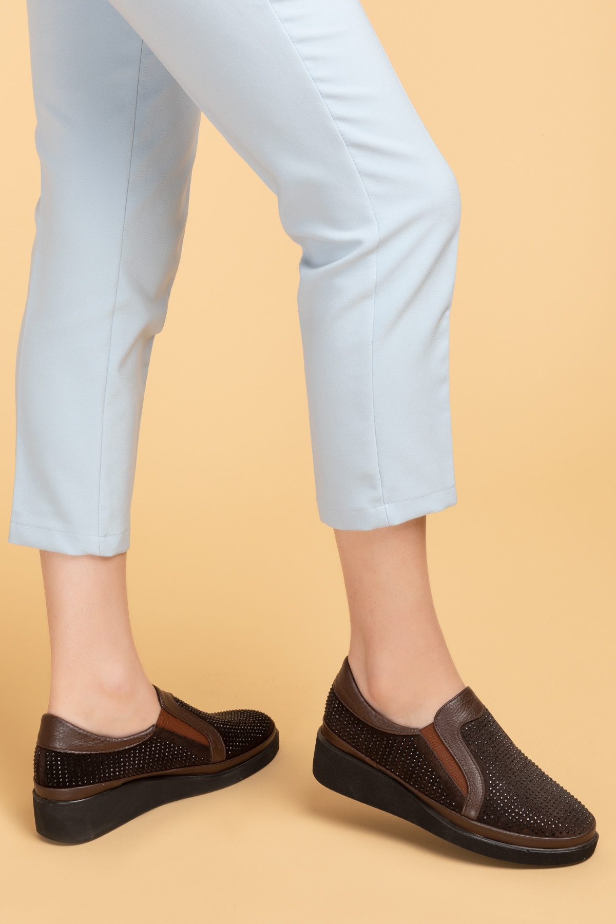 Gondol Hakiki Deri Anatomik Taban Taş Detaylı Ayakkabı gndl.19570 - Görsel 7