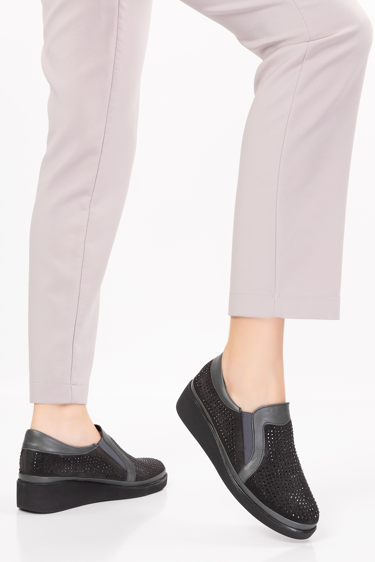 Gondol Hakiki Deri Anatomik Taban Taş Detaylı Ayakkabı gndl.19570 - Görsel 3