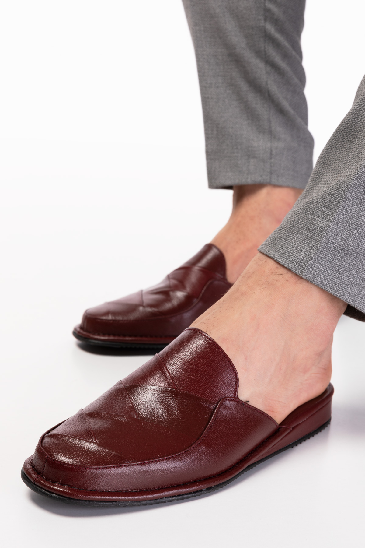 Gondol Erkek Hakiki Deri Damat Ev Terliği kayaş.105 - Görsel 3