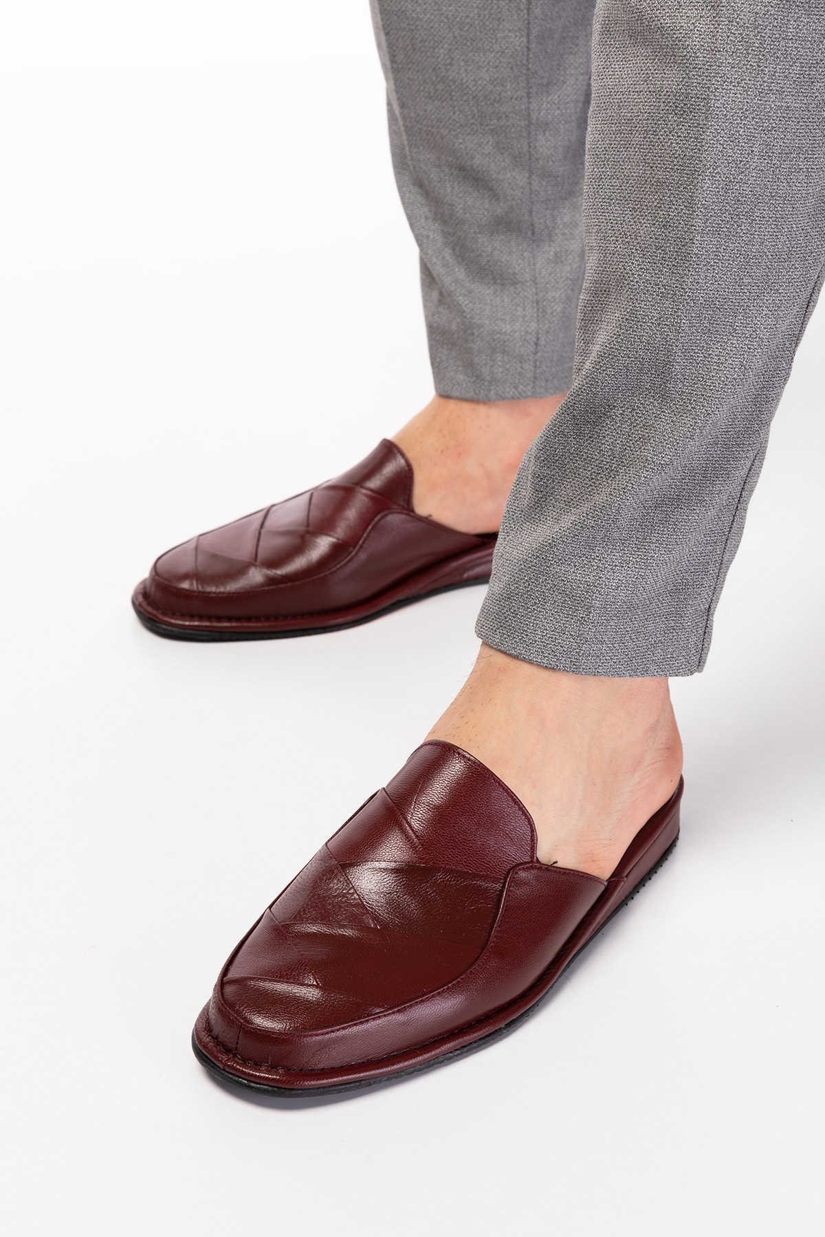 Gondol Erkek Hakiki Deri Damat Ev Terliği kayaş.105 - Görsel 4