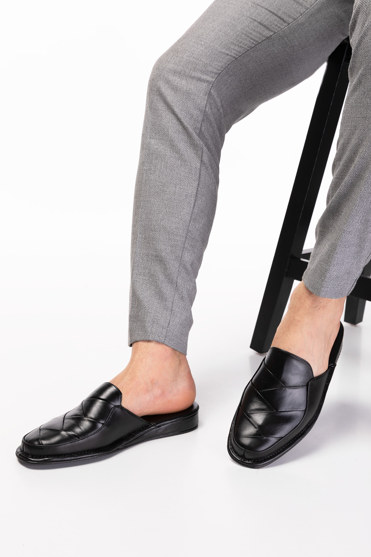 Gondol Erkek Hakiki Deri Damat Ev Terliği kayaş.105 - Görsel 2