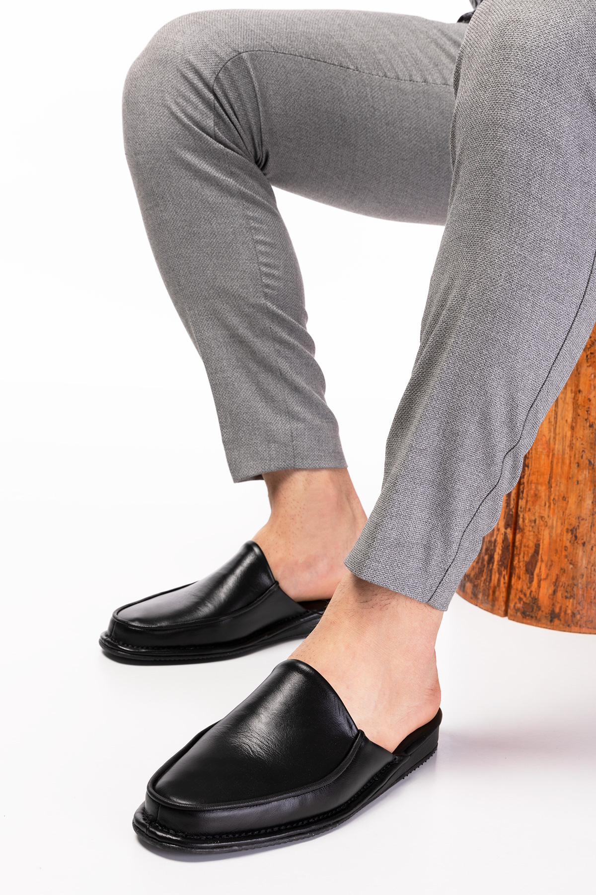 Gondol Erkek Hakiki Deri Damat Ev Terliği kayaş.2200 - Görsel 2