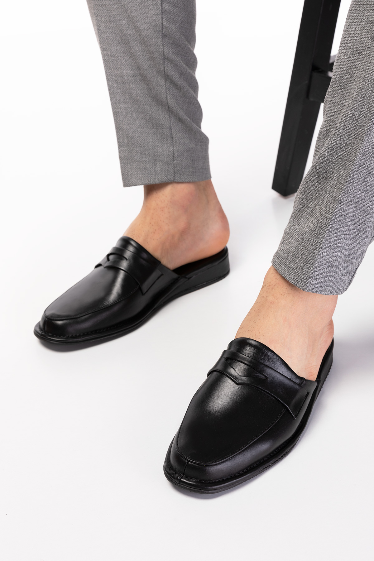 Gondol Erkek Hakiki Deri Damat Ev Terliği kayaş.9011 - Görsel 4