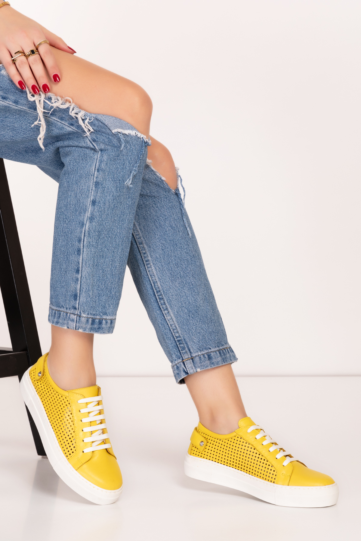 Gondol Kadın Iç Dış Hakiki Deri Günlük Sneaker als.369 - Görsel 3