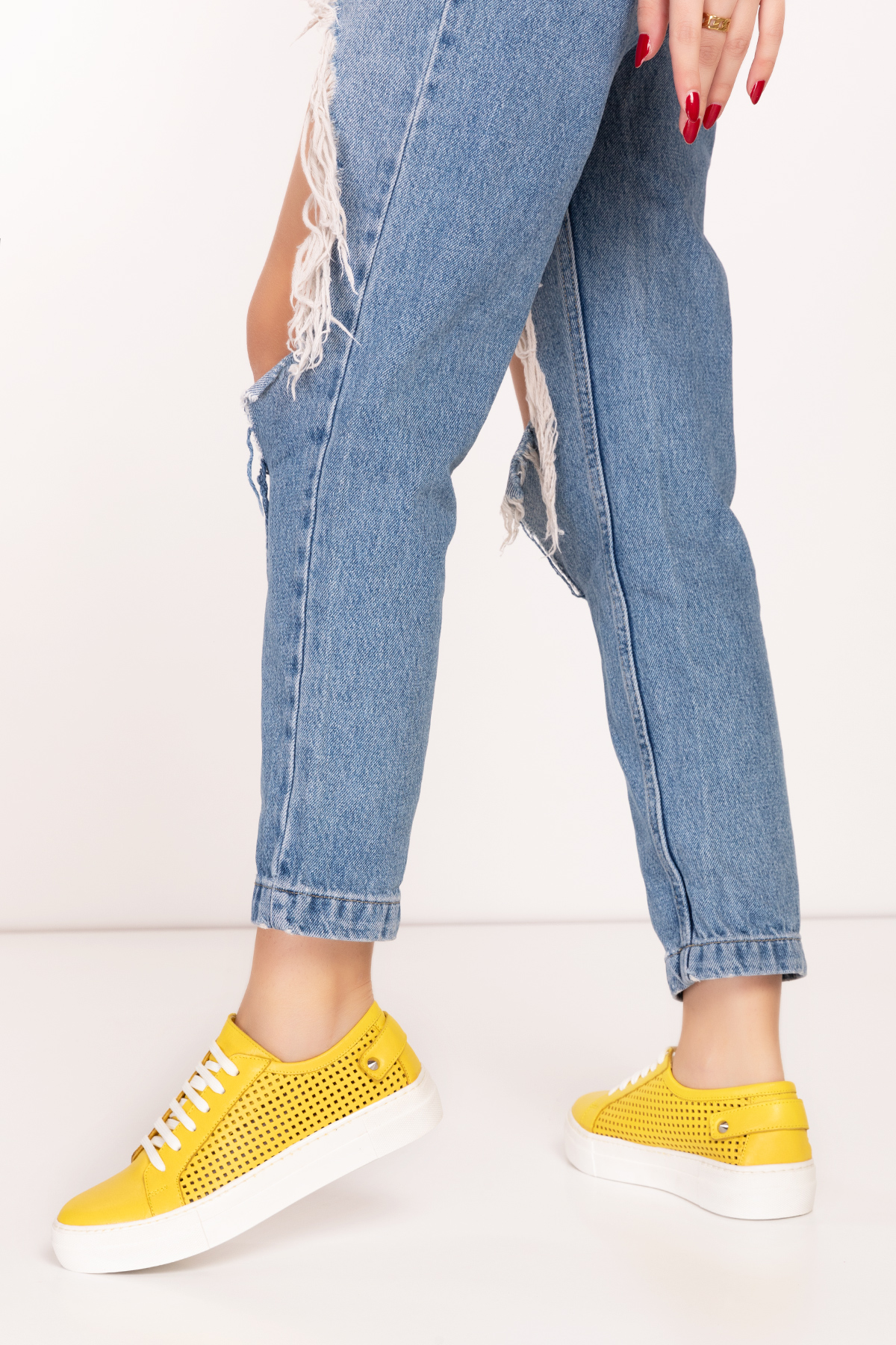 Gondol Kadın Iç Dış Hakiki Deri Günlük Sneaker als.369 - Görsel 5