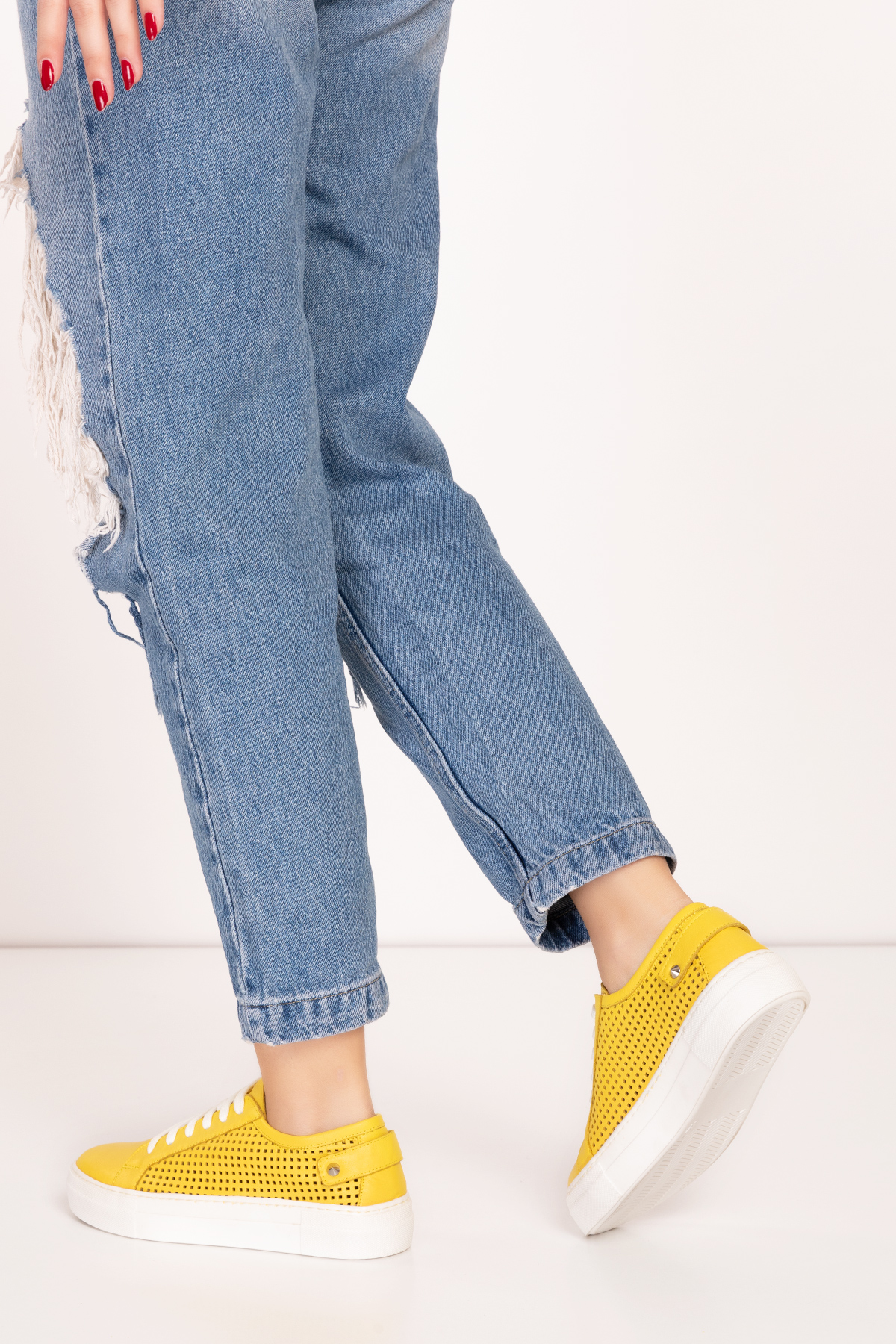 Gondol Kadın Iç Dış Hakiki Deri Günlük Sneaker als.369 - Görsel 6