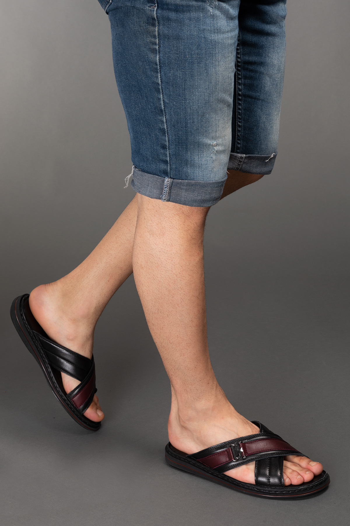 Gondol Hakiki Deri Ortopedik Erkek Terliği kml.102 - Görsel 3