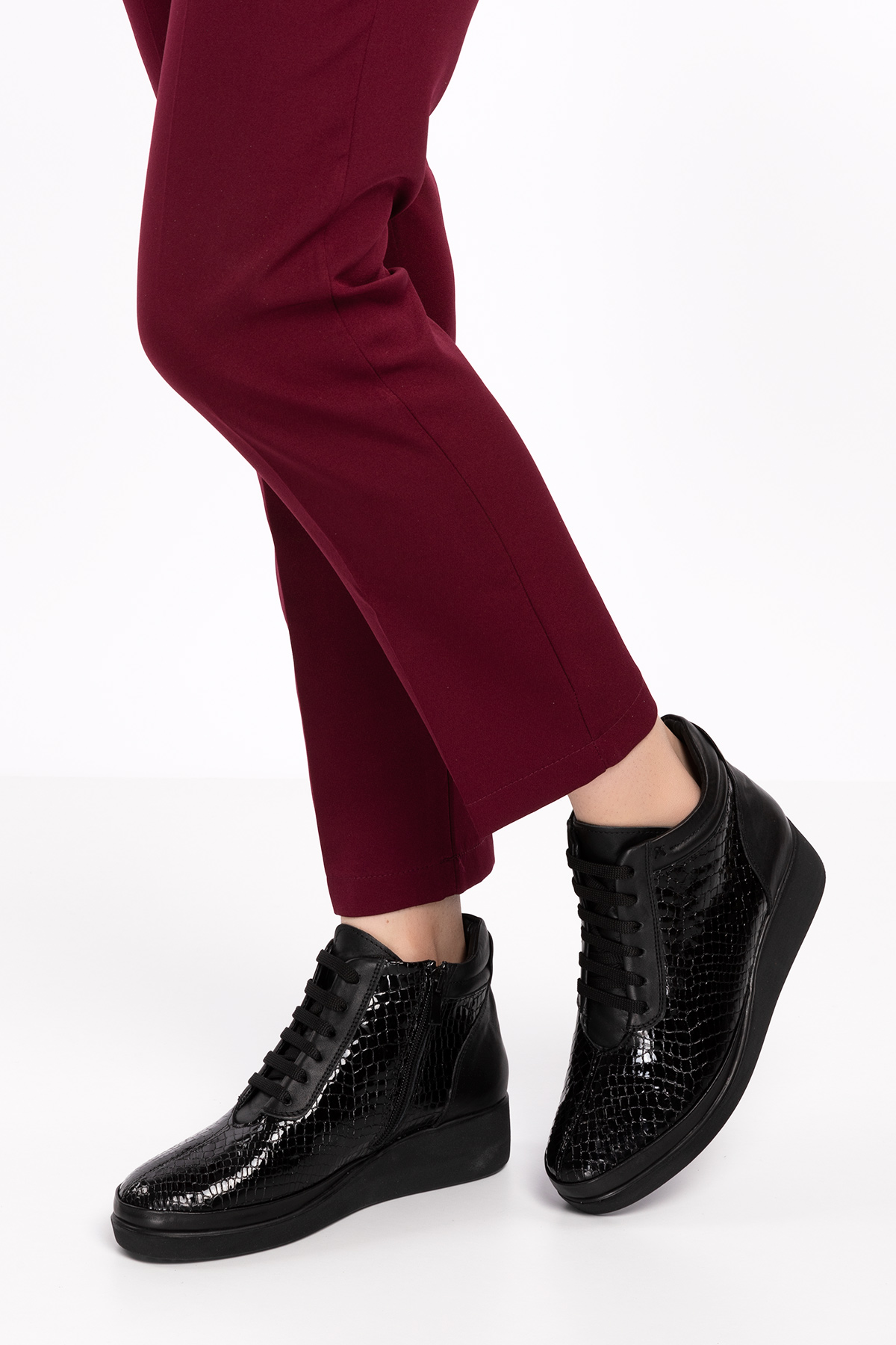 Gondol Kadın Hakiki Deri Petek Desenli Günlük Rahat Bot ndr.3805 - Görsel 2