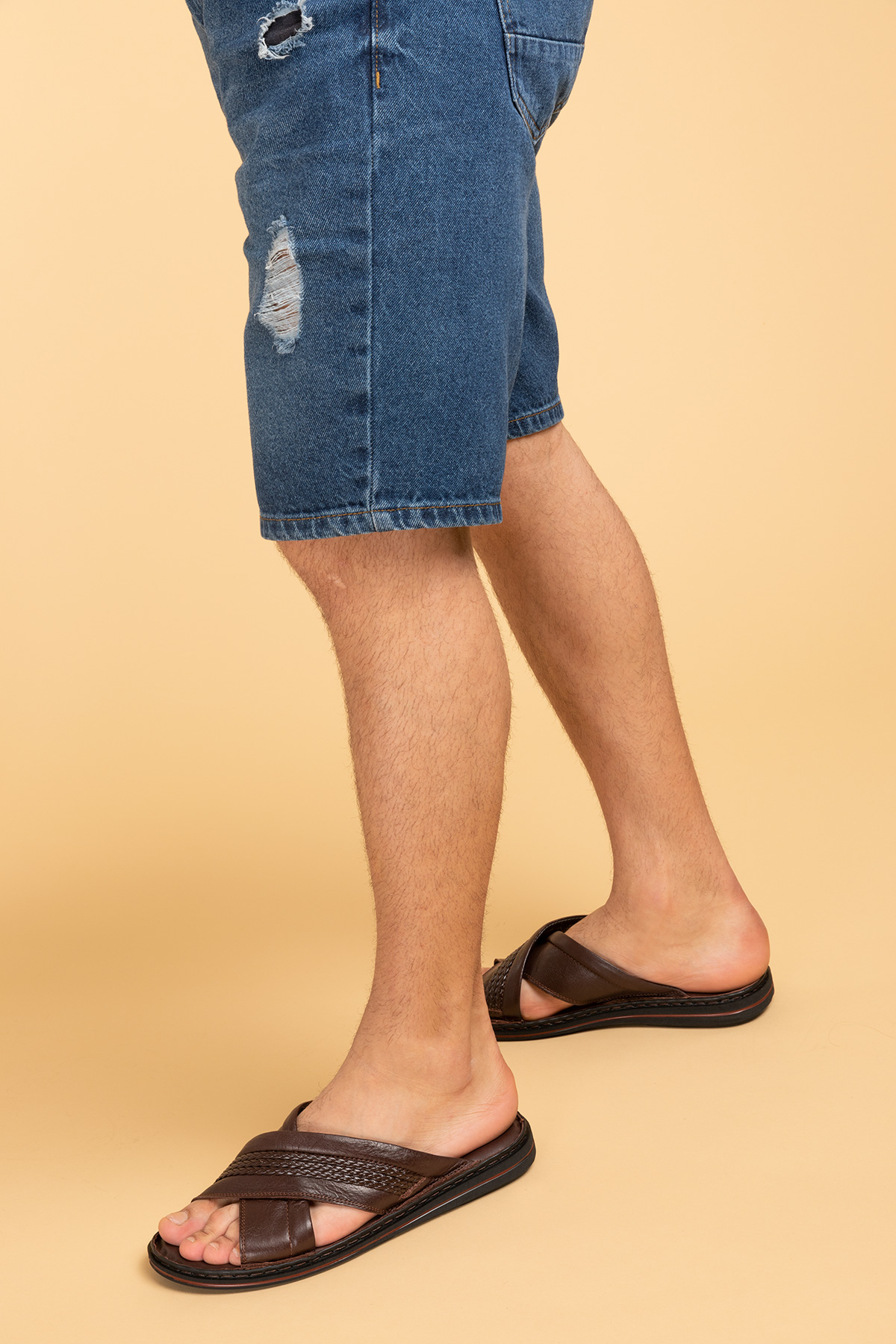 Gondol Erkek Hakiki Deri Comfort Yumuşak Taban Günlük Terlik kml.173 - Görsel 6