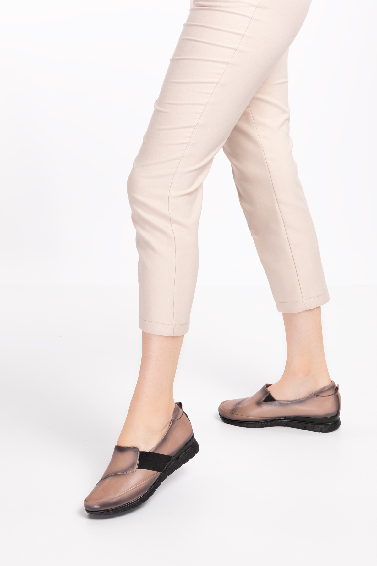 Gondol Kundura Siyah Gondol Kundura Gondol Hakiki Kadın Deri Anatomik Yumuşak Taban Günlük Ayakkabı pyt.1205