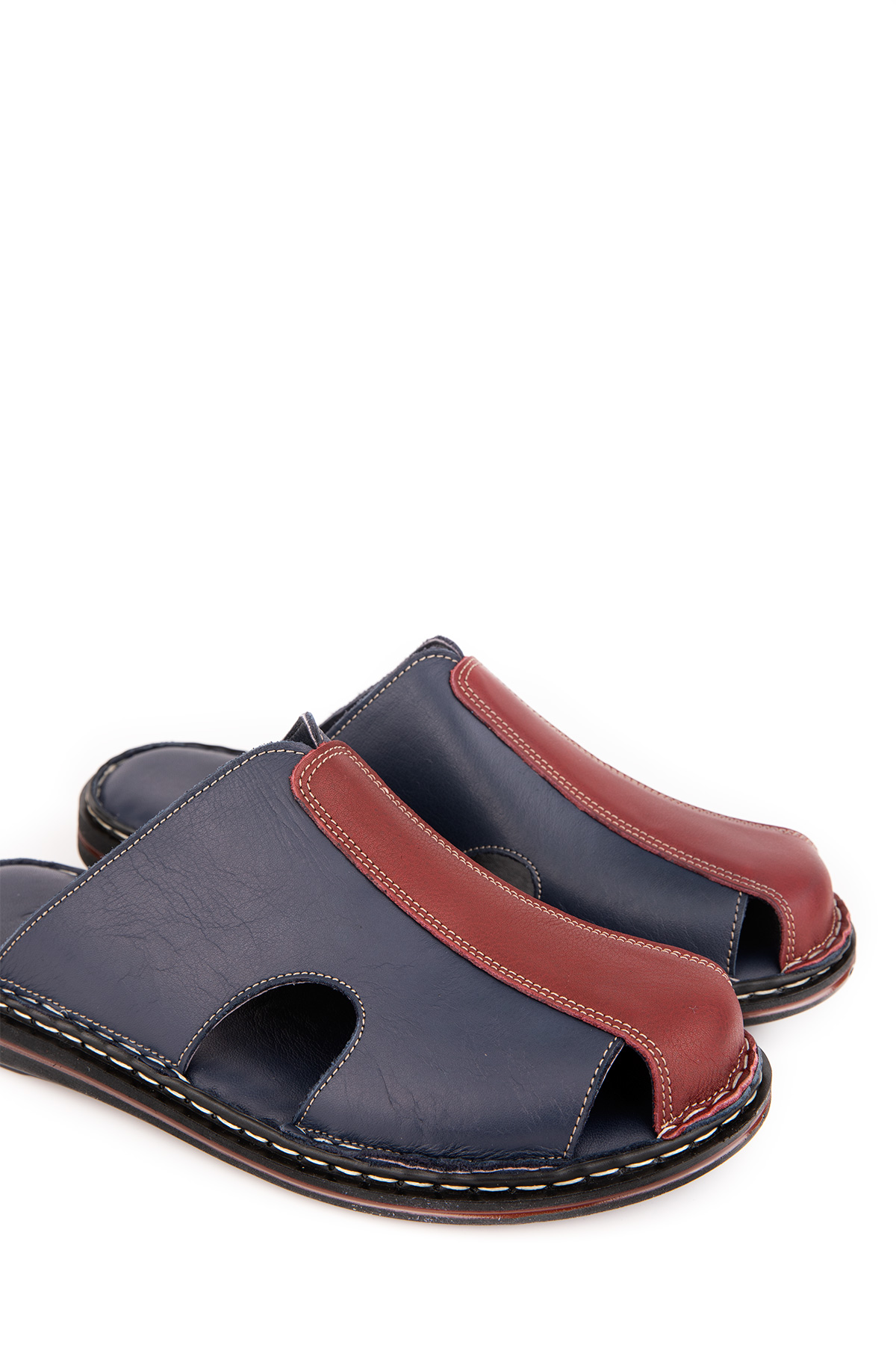 Gondol Hakiki Deri Önü Kapalı Yumusak Taban Terlik kml.103 - Görsel 6