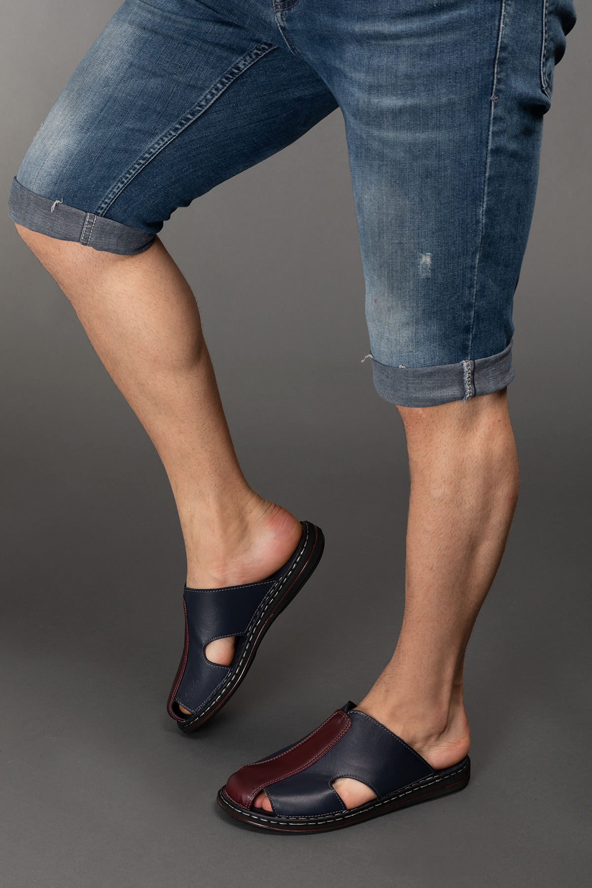 Gondol Hakiki Deri Önü Kapalı Yumusak Taban Terlik kml.103 - Görsel 9