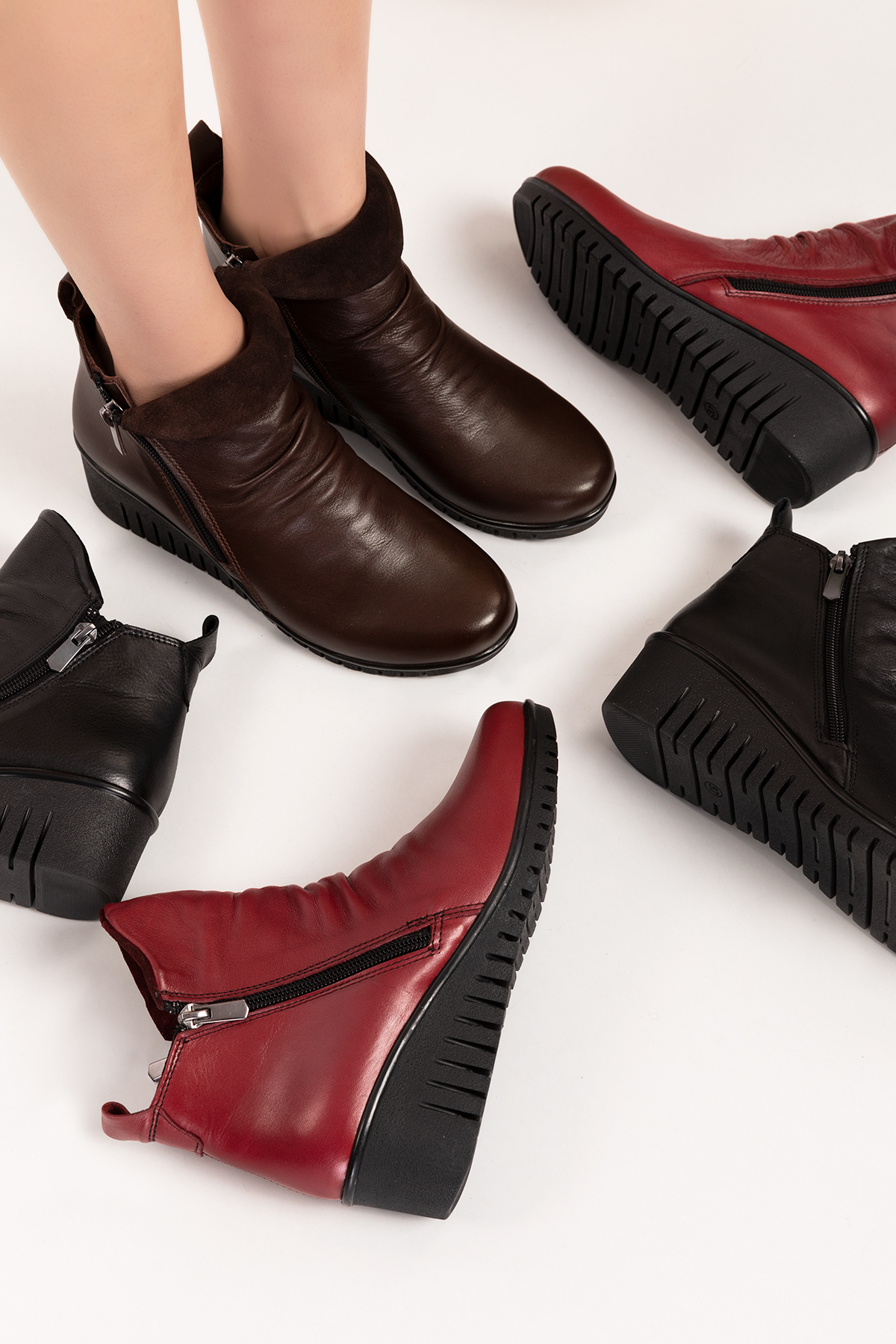 Gondol Kadın Hakiki Deri Kaymaz Dolgu Topuk Taban esfa.2003 - Görsel 4