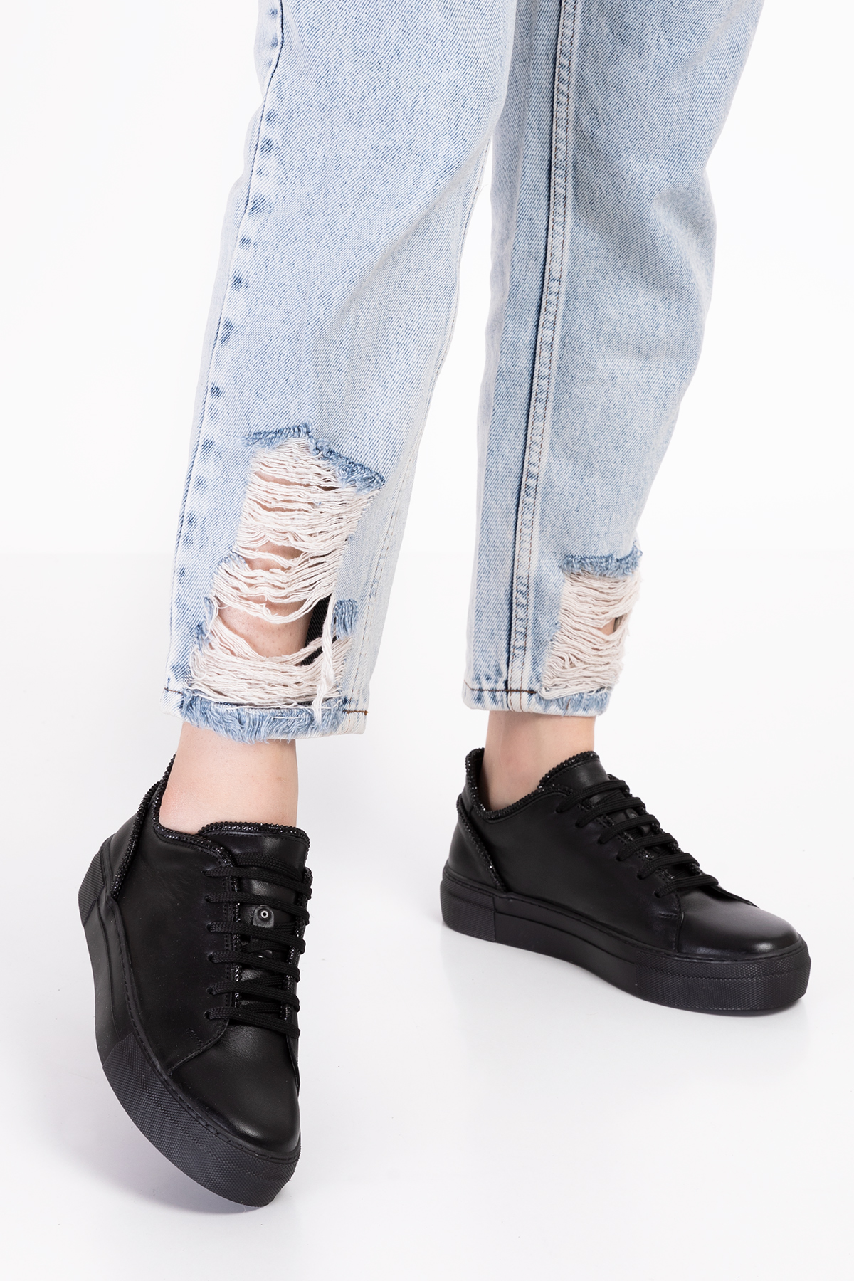 Gondol Hakiki Deri Taş Detay Anatomik Taban Spor Ayakkabı Als.1358 - Görsel 4