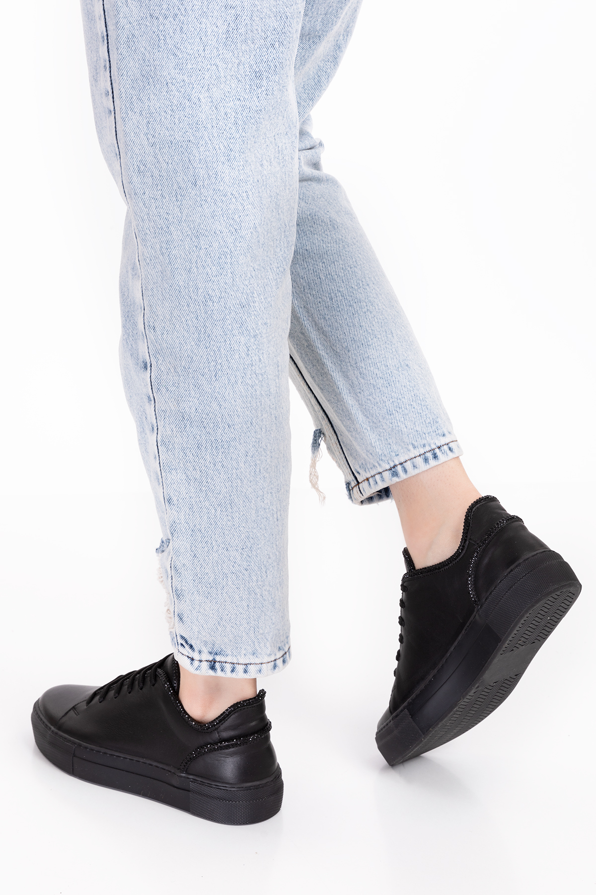 Gondol Hakiki Deri Taş Detay Anatomik Taban Spor Ayakkabı Als.1358 - Görsel 5