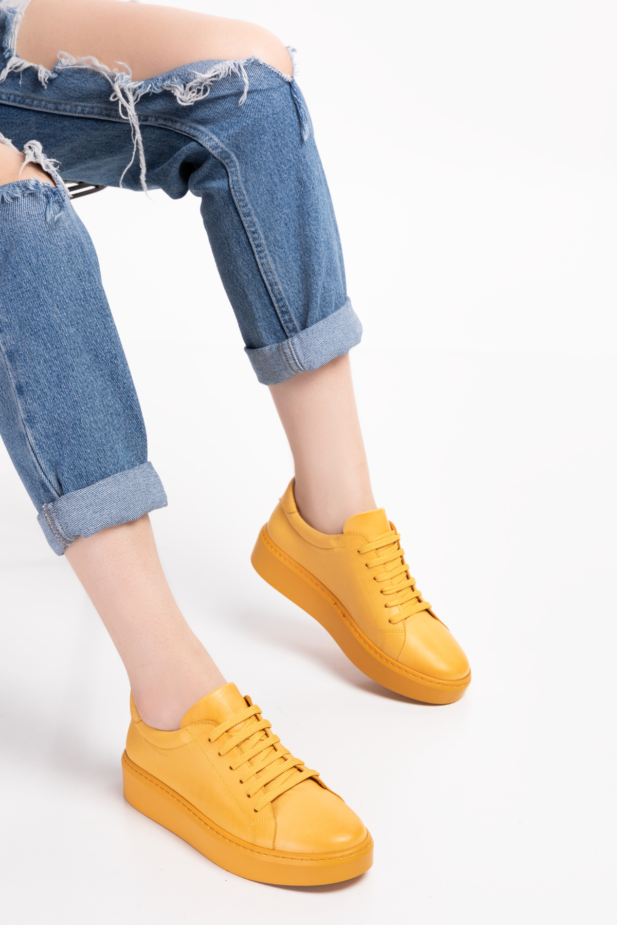 Gondol Hakiki Deri Anatomik Taban Spor Ayakkabı ell.6839 - Görsel 3