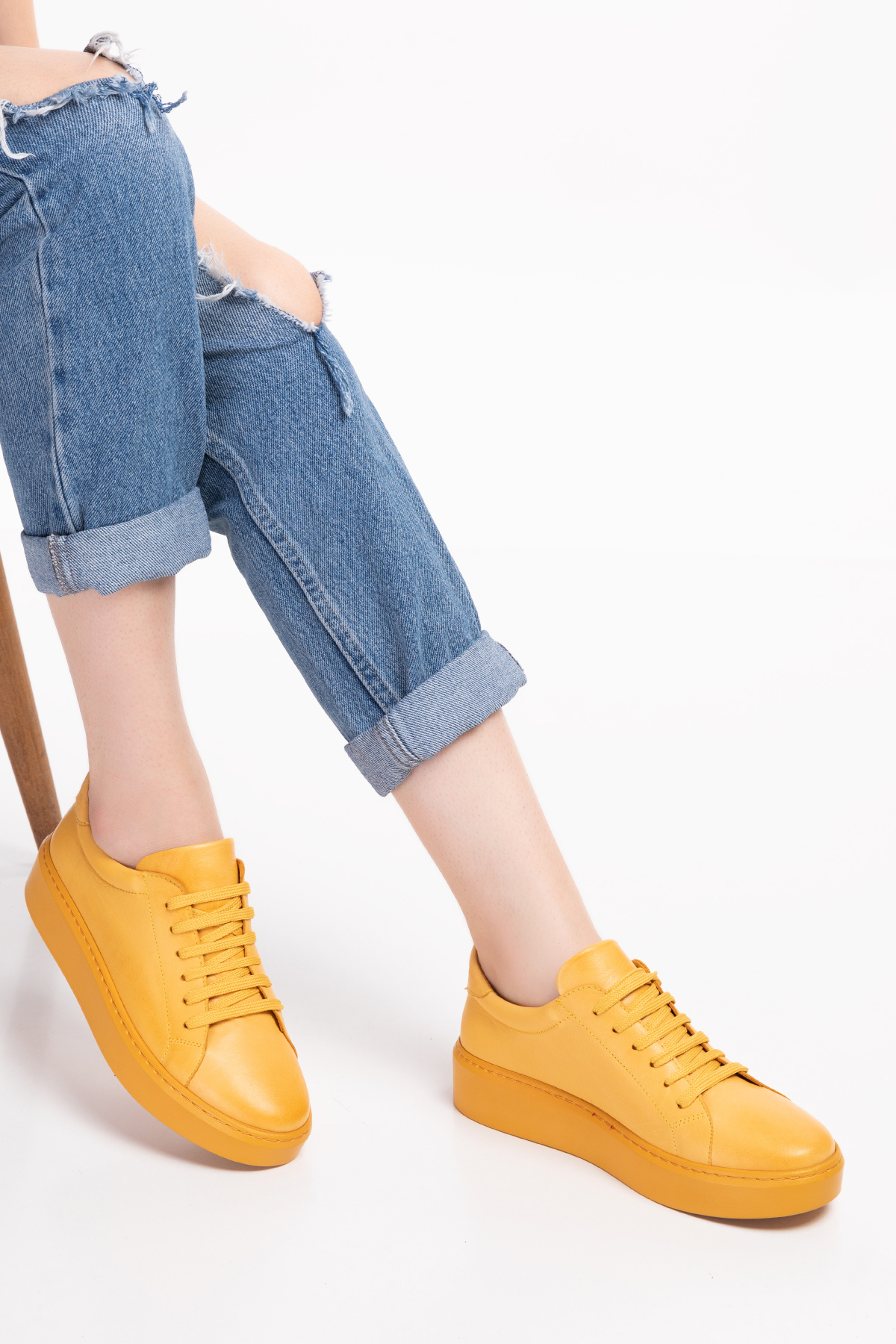 Gondol Hakiki Deri Anatomik Taban Spor Ayakkabı ell.6839 - Görsel 4