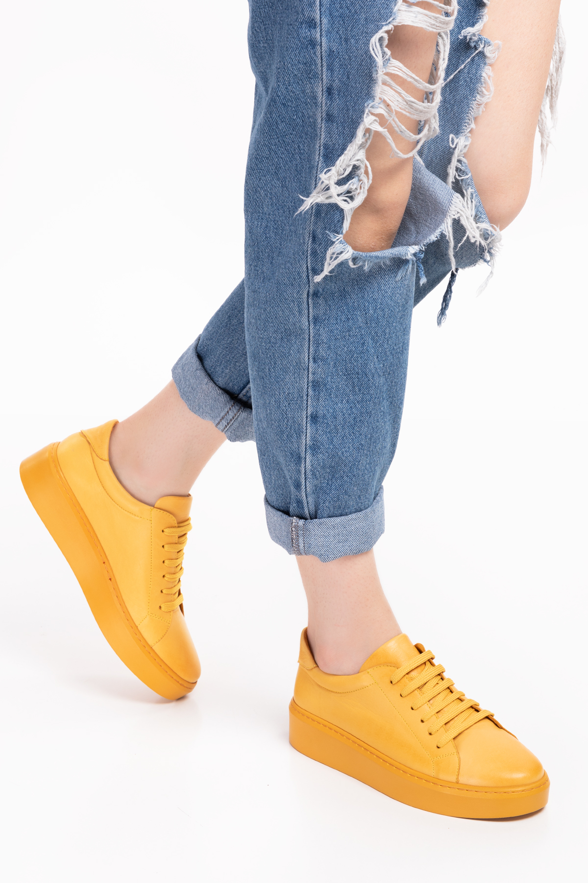 Gondol Hakiki Deri Anatomik Taban Spor Ayakkabı ell.6839 - Görsel 5