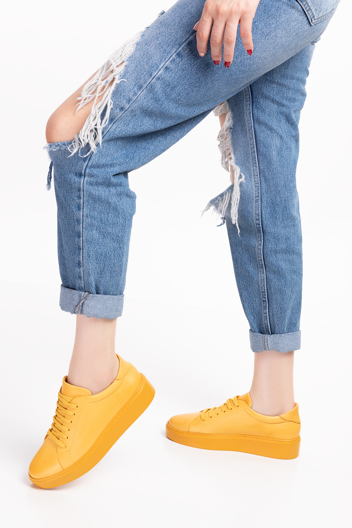 Gondol Hakiki Deri Anatomik Taban Spor Ayakkabı ell.6839 - Görsel 6