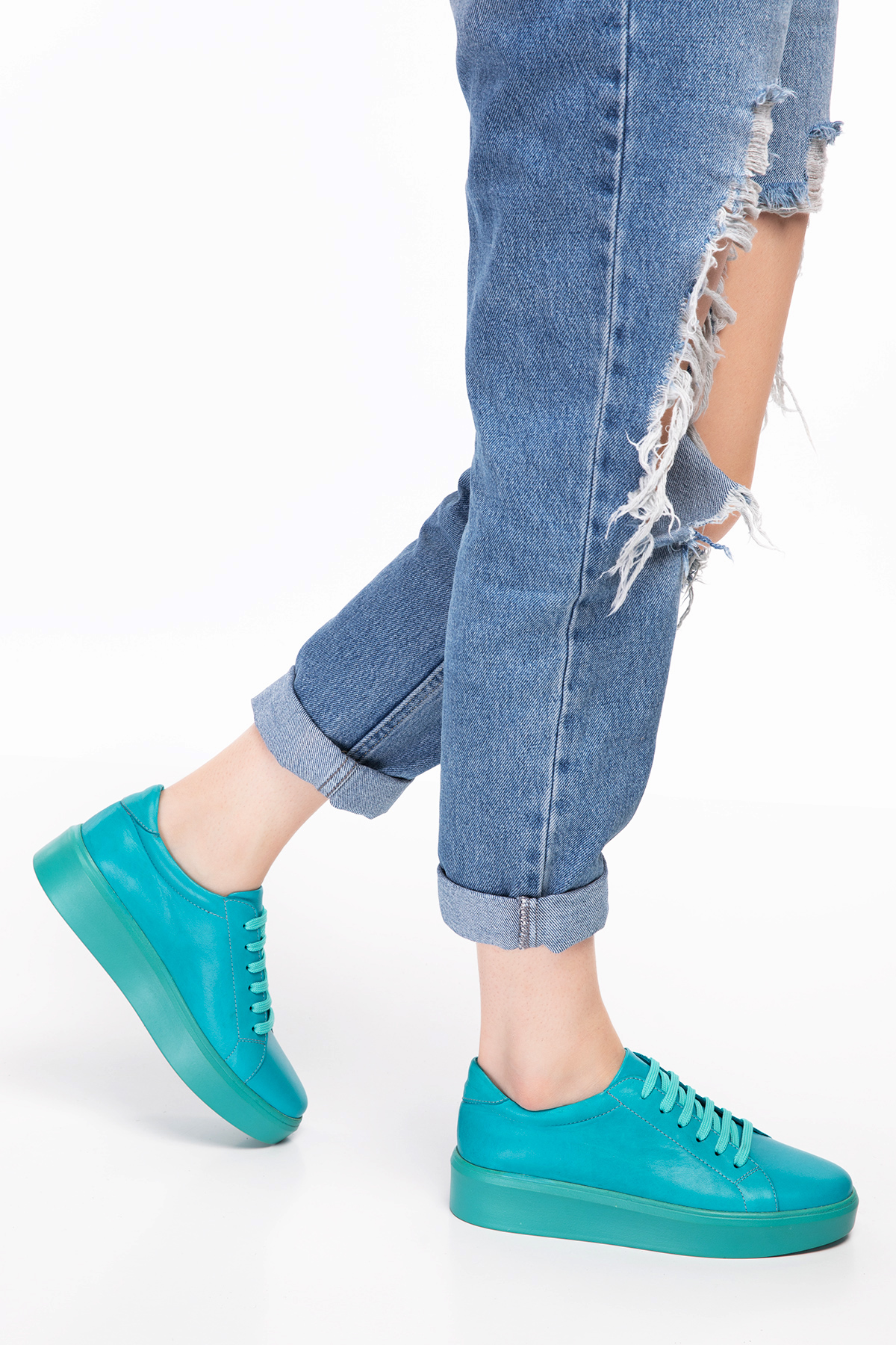 Gondol Hakiki Deri Anatomik Taban Spor Ayakkabı ell.6839 - Görsel 4