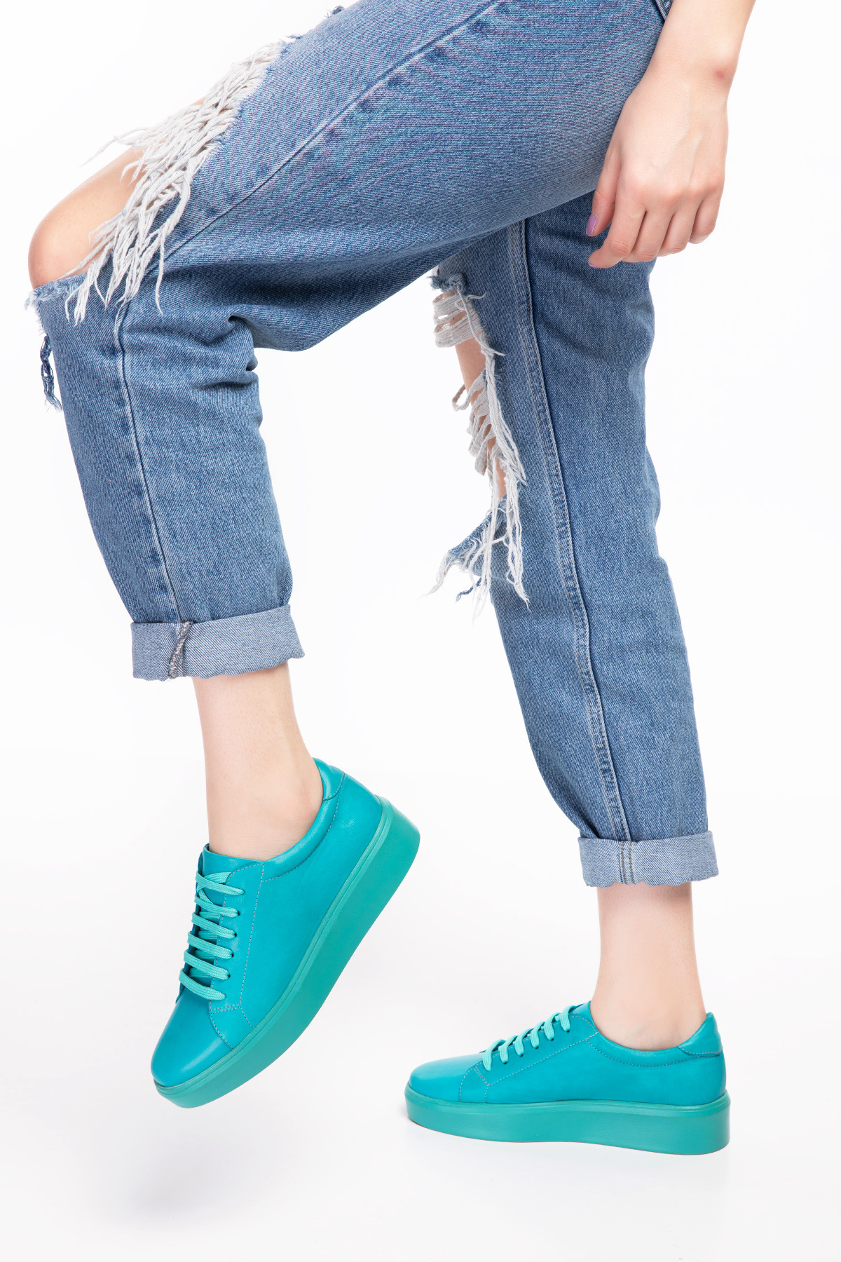 Gondol Hakiki Deri Anatomik Taban Spor Ayakkabı ell.6839 - Görsel 5