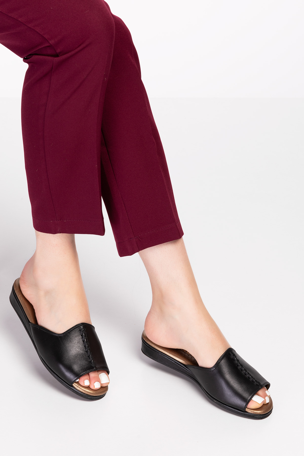 Gondol Kadın Hakiki Deri Şık Rahat Ev Terliği kayaş.132 - Görsel 3