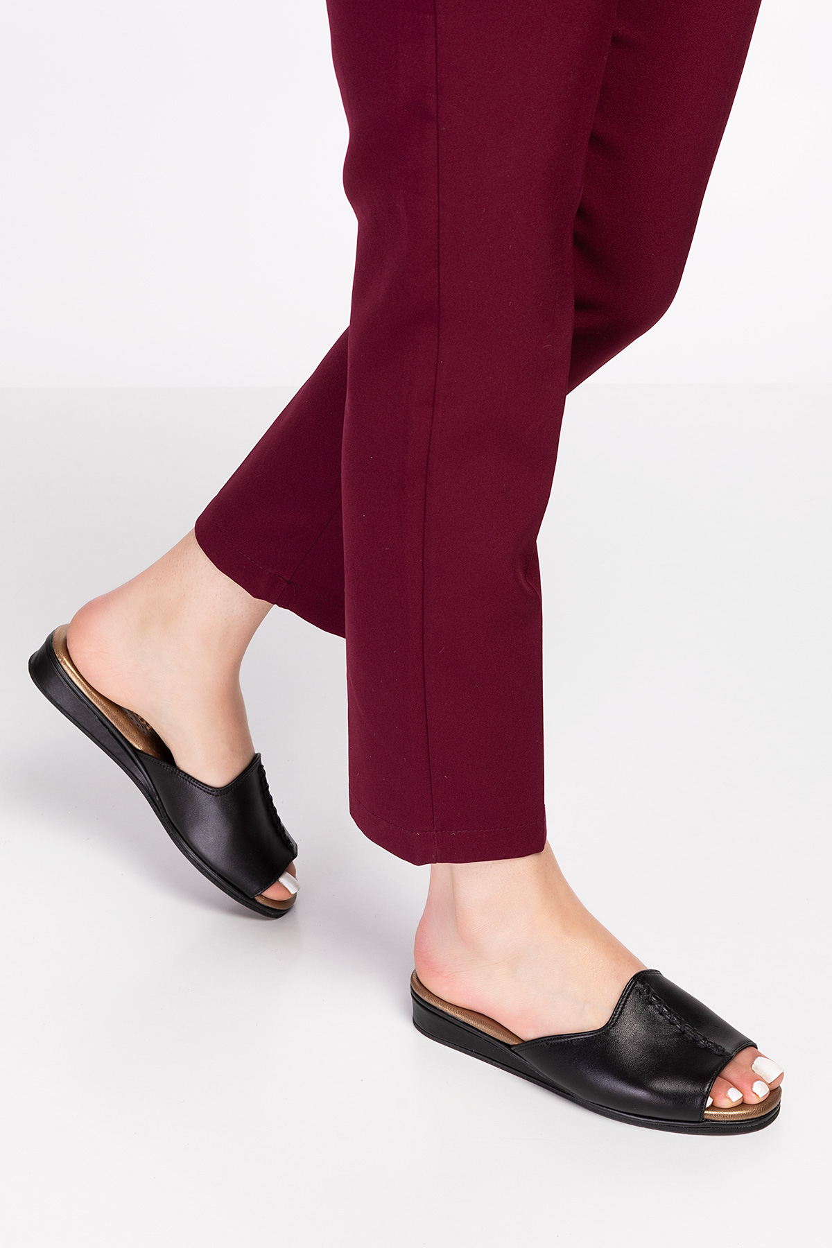 Gondol Kadın Hakiki Deri Şık Rahat Ev Terliği kayaş.132 - Görsel 5