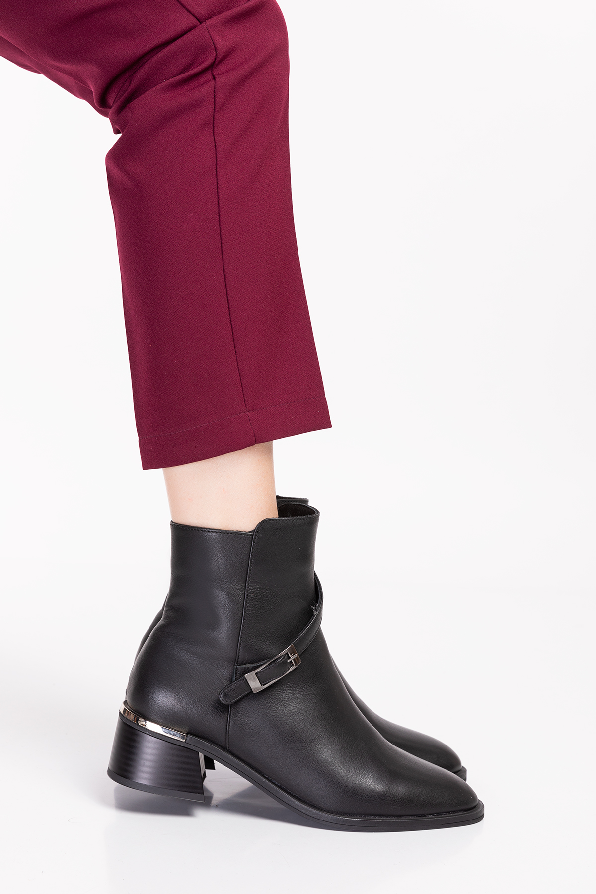 Gondol Hakiki Deri Toka Detay Fermuarlı Bot Anl.2380 - Görsel 3