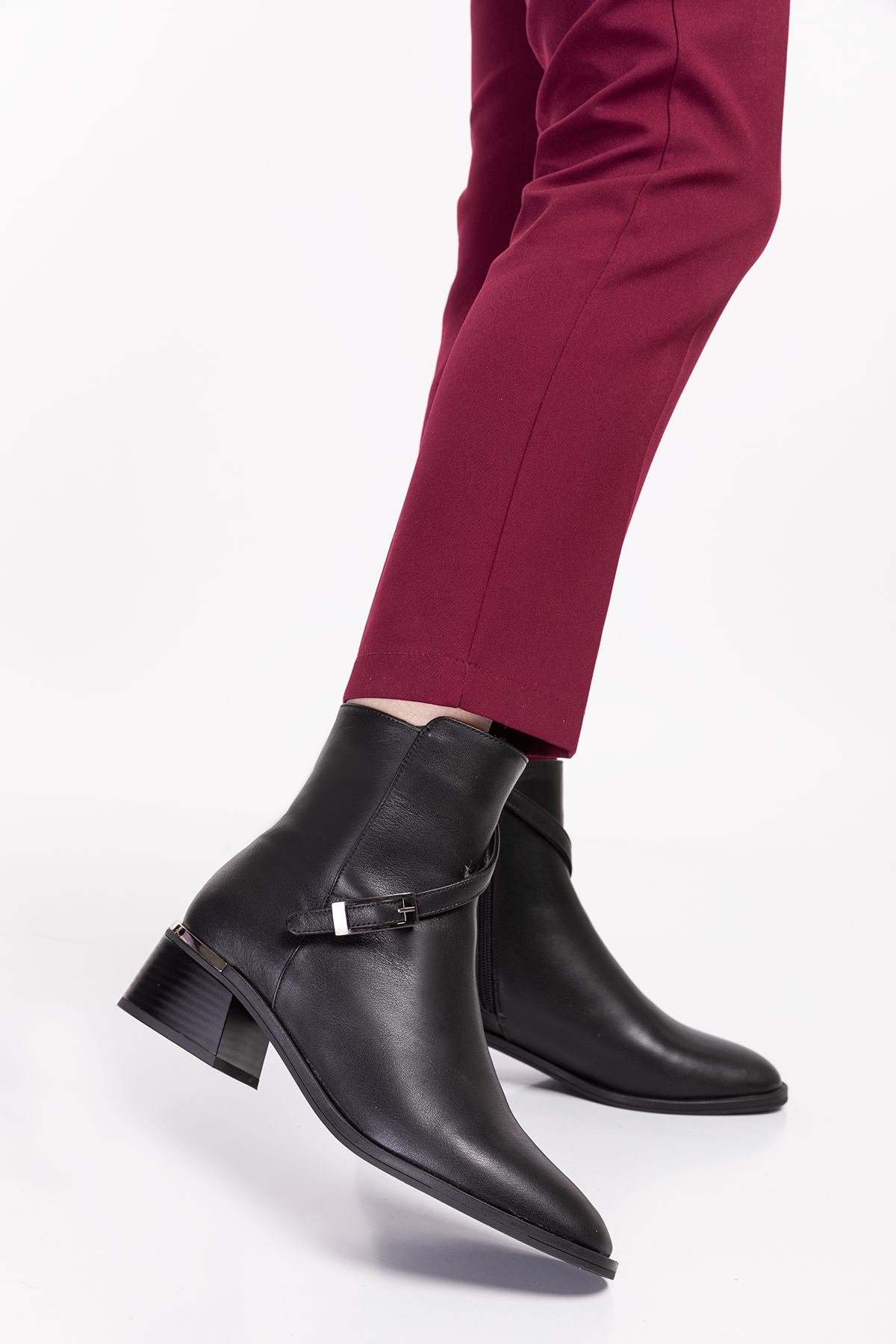 Gondol Hakiki Deri Toka Detay Fermuarlı Bot Anl.2380 - Görsel 4