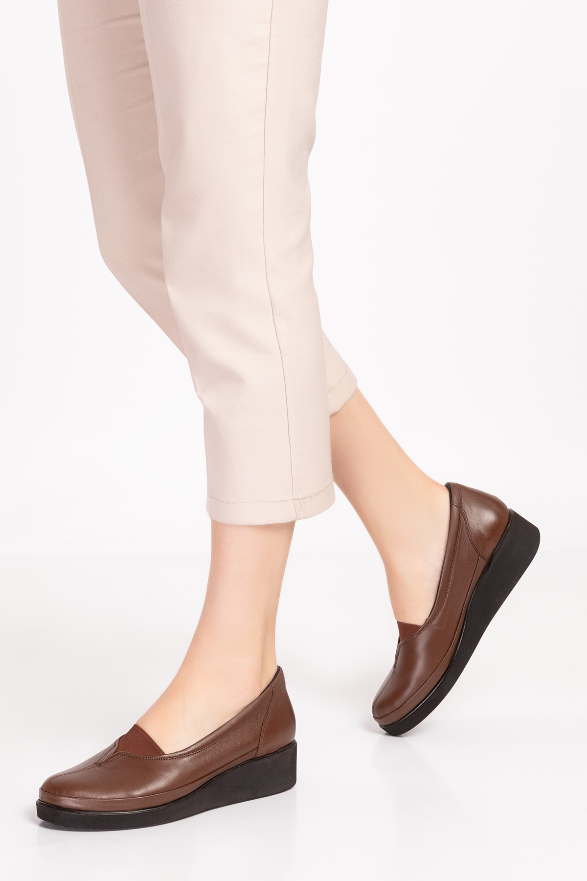 Gondol İçi Dışı Hakiki Deri Yumuşak Dokulu Günlük Ayakkabı ndr.101 - Görsel 4