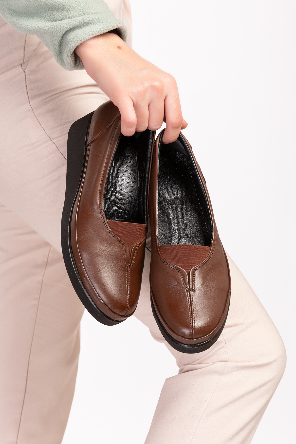 Gondol İçi Dışı Hakiki Deri Yumuşak Dokulu Günlük Ayakkabı ndr.101 - Görsel 5