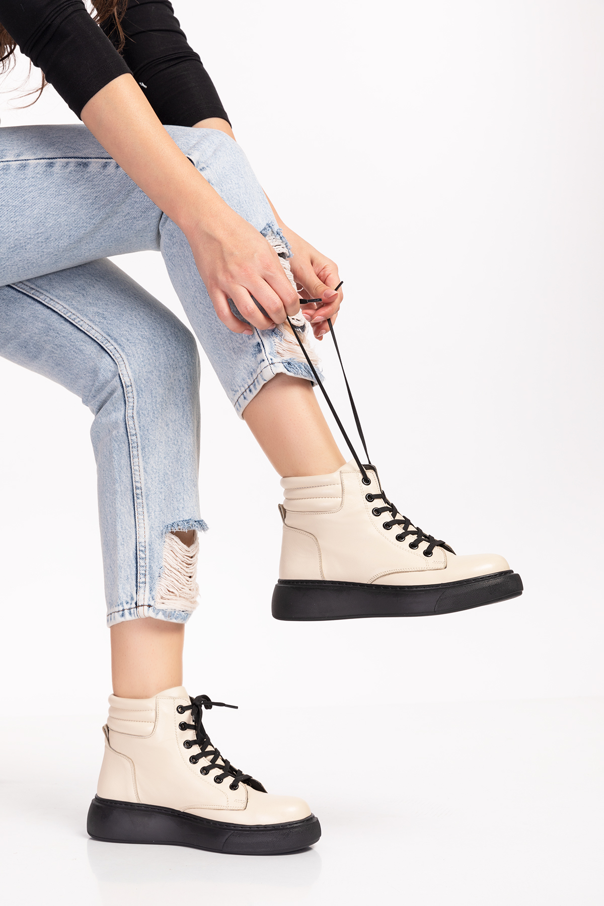 Gondol Içi Dışı Hakiki Deri Anatomik Taban Bot gap.15501 - Görsel 2