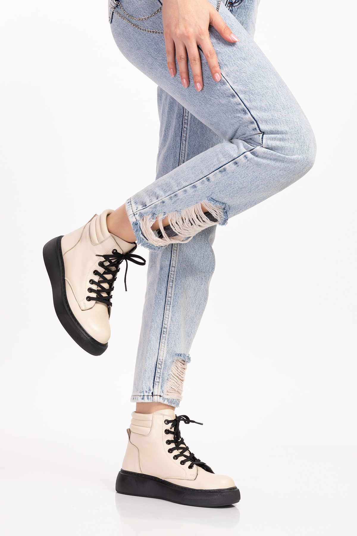 Gondol Içi Dışı Hakiki Deri Anatomik Taban Bot gap.15501 - Görsel 5