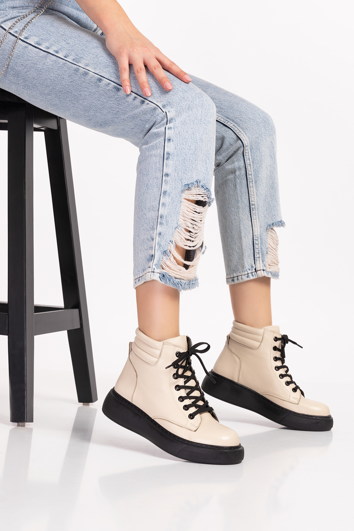 Gondol Içi Dışı Hakiki Deri Anatomik Taban Bot gap.15501 - Görsel 6