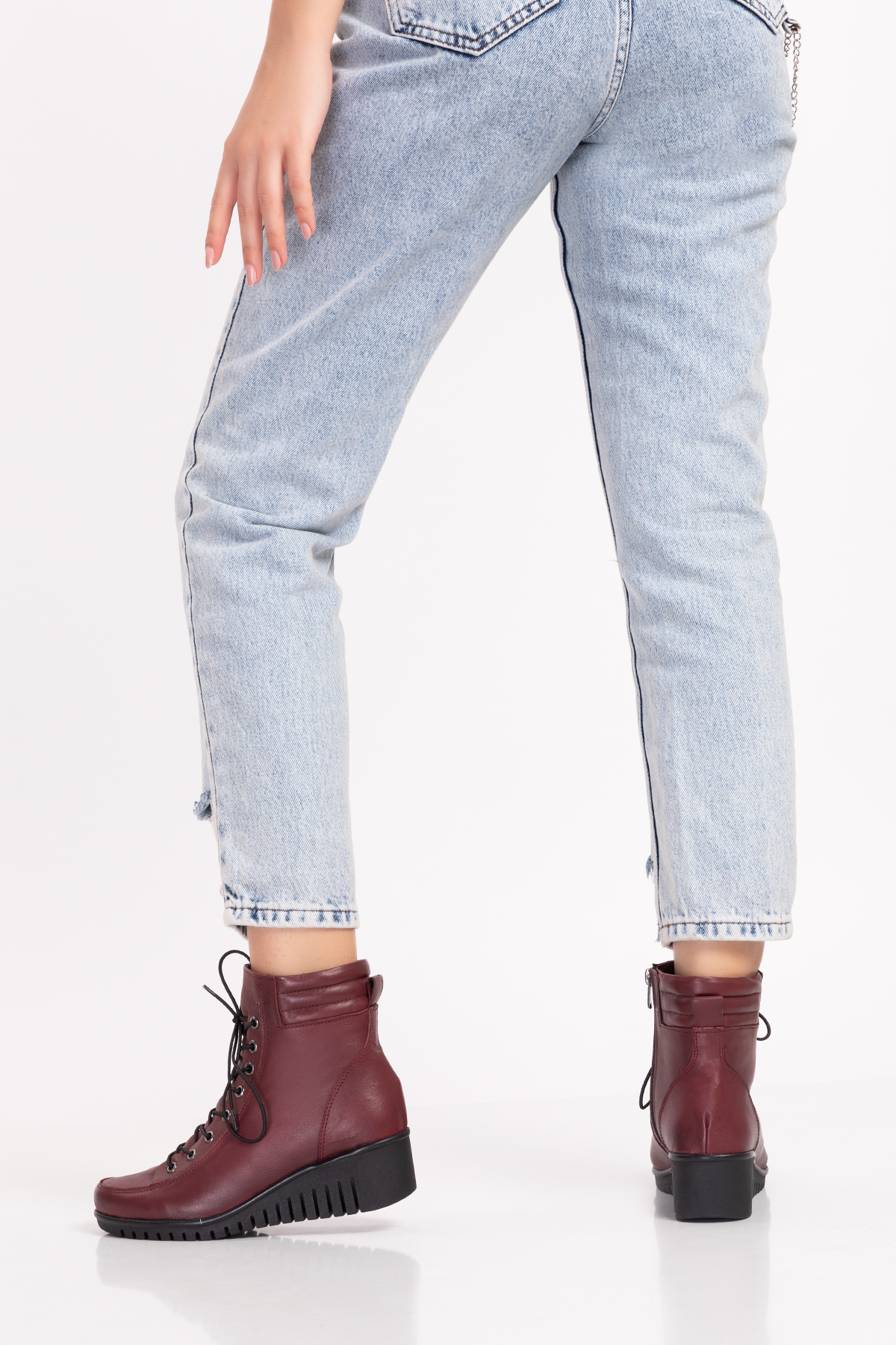 Gondol Kadın Hakiki Deri Kaymaz Dolgu Topuk Fermuarlı Bot esfa.2451 - Görsel 4