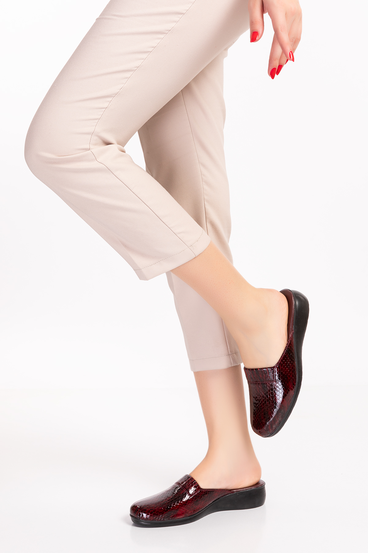 Gondol Kadın İçi Dışı Hakiki Deri Şık Ev Terliği Özl.960 - Görsel 4