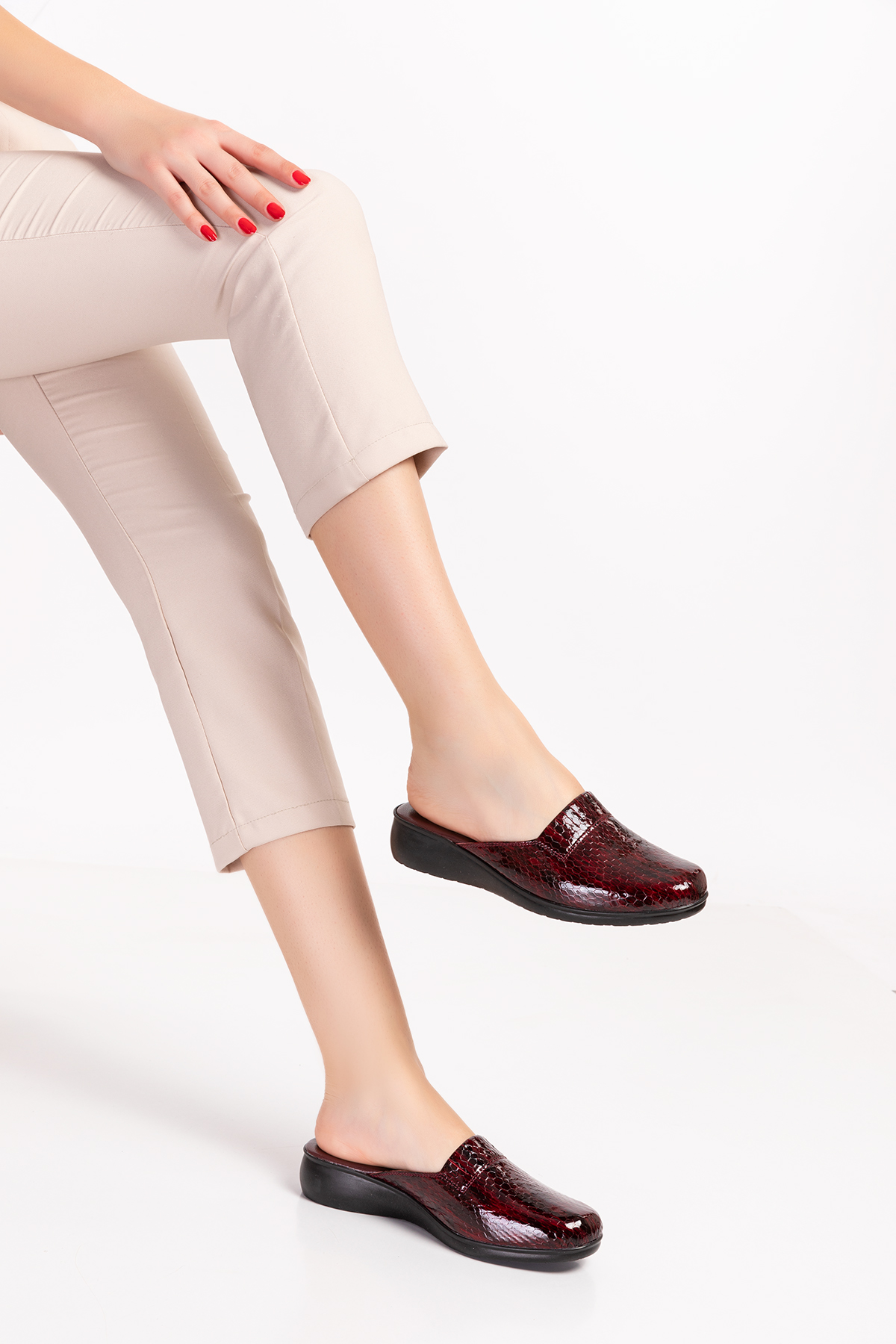 Gondol Kadın İçi Dışı Hakiki Deri Şık Ev Terliği Özl.960 - Görsel 6