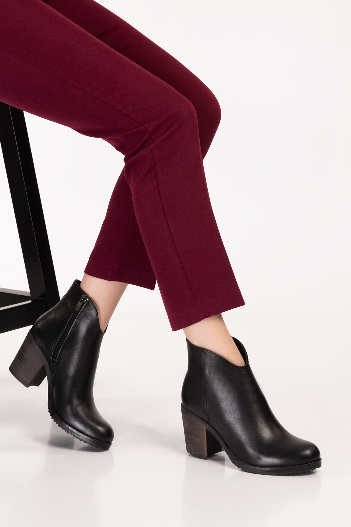 Gondol Kadın Hakiki Deri Orta Boy Topuk Şık Bot Anl.7024 - Görsel 2