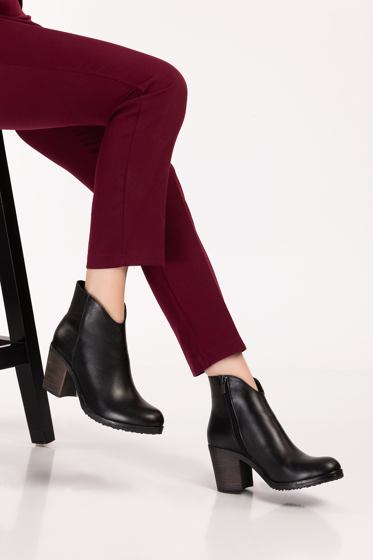 Gondol Kadın Hakiki Deri Orta Boy Topuk Şık Bot Anl.7024 - Görsel 3