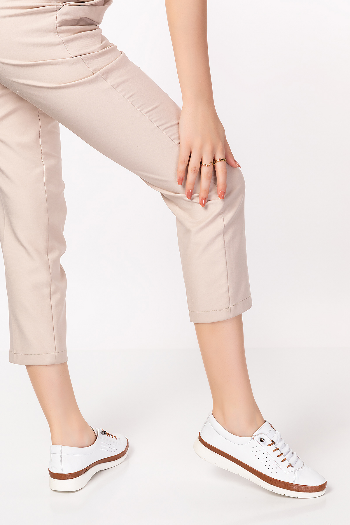 Gondol Kadın Hakiki Deri Lastikli Bağcıklı Rahat Ayakkabı Pyt.2120 - Görsel 6