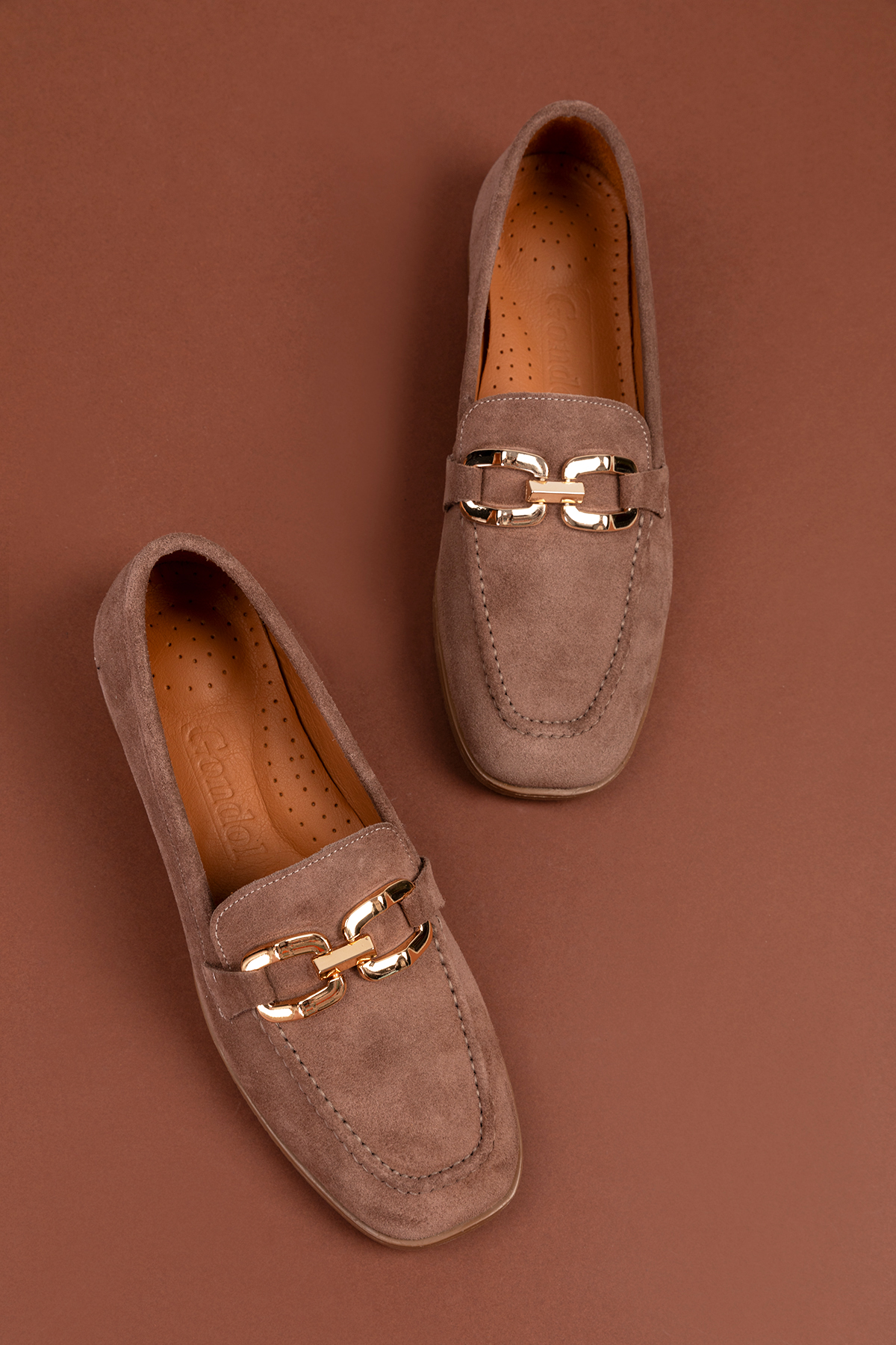 Gondol Hakiki Deri Kadın Köşeli Burun Loafer esl.b06 - Görsel 9