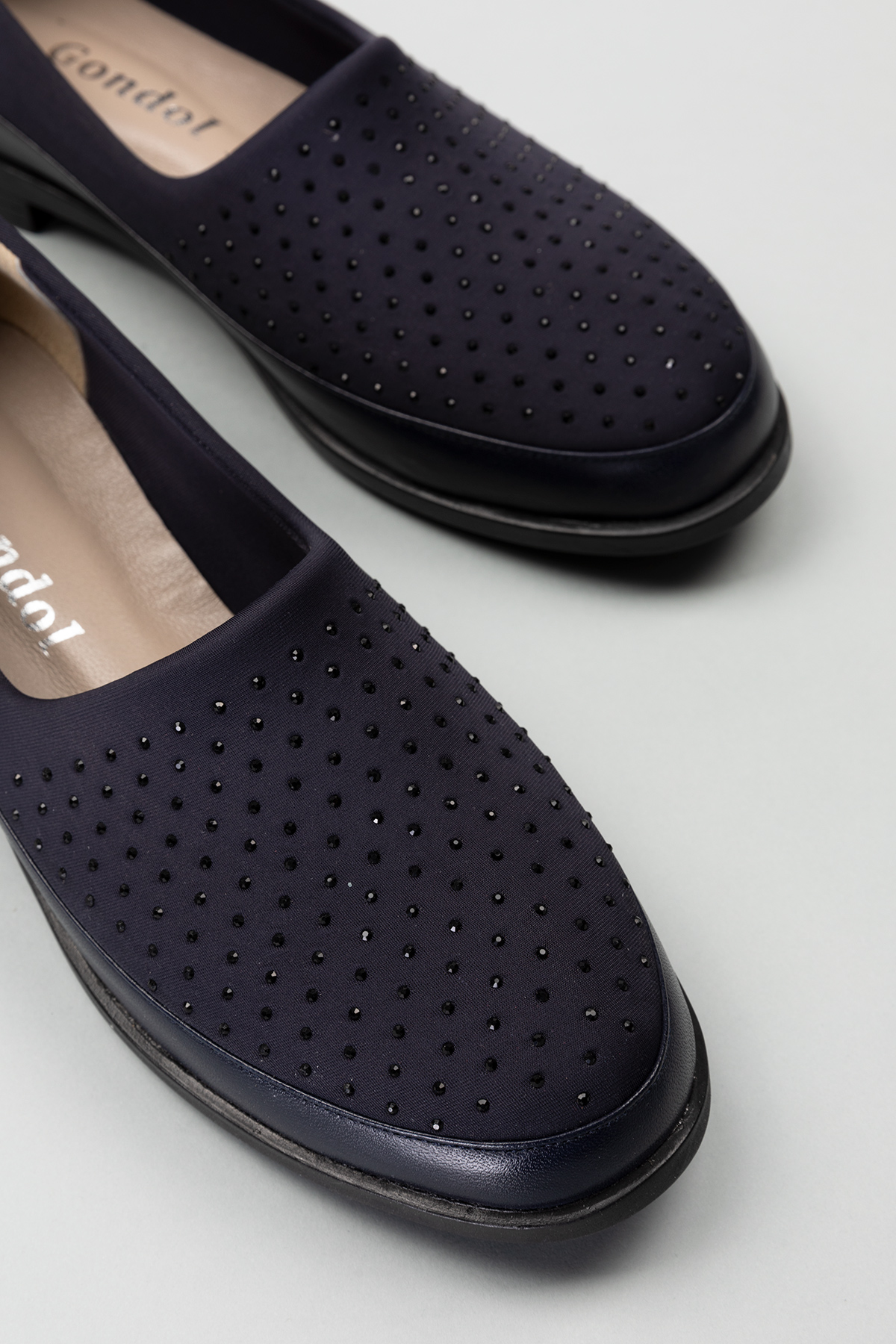 Gondol Hakiki Deri Üzeri Strecli Taş Detaylı Günlük Ayakkabı vdt.194 - Görsel 3