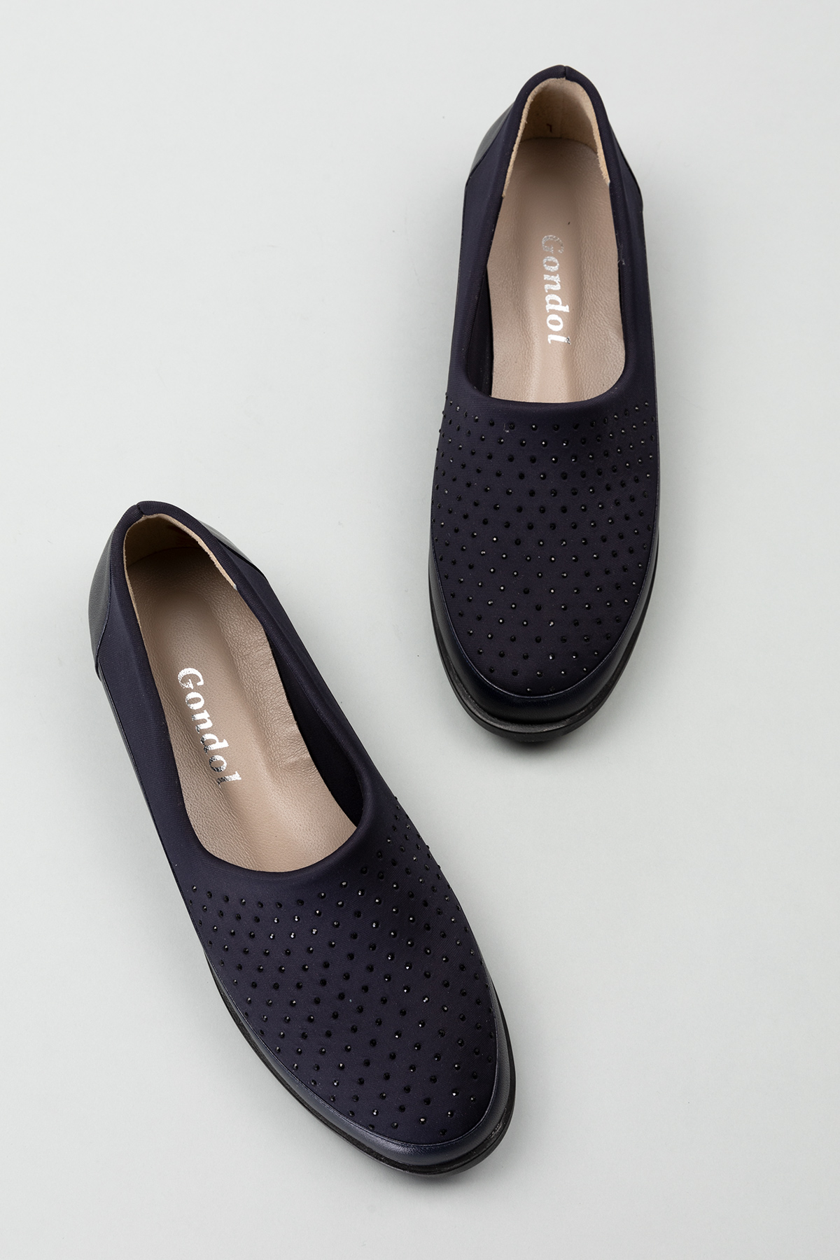 Gondol Hakiki Deri Üzeri Strecli Taş Detaylı Günlük Ayakkabı vdt.194 - Görsel 8