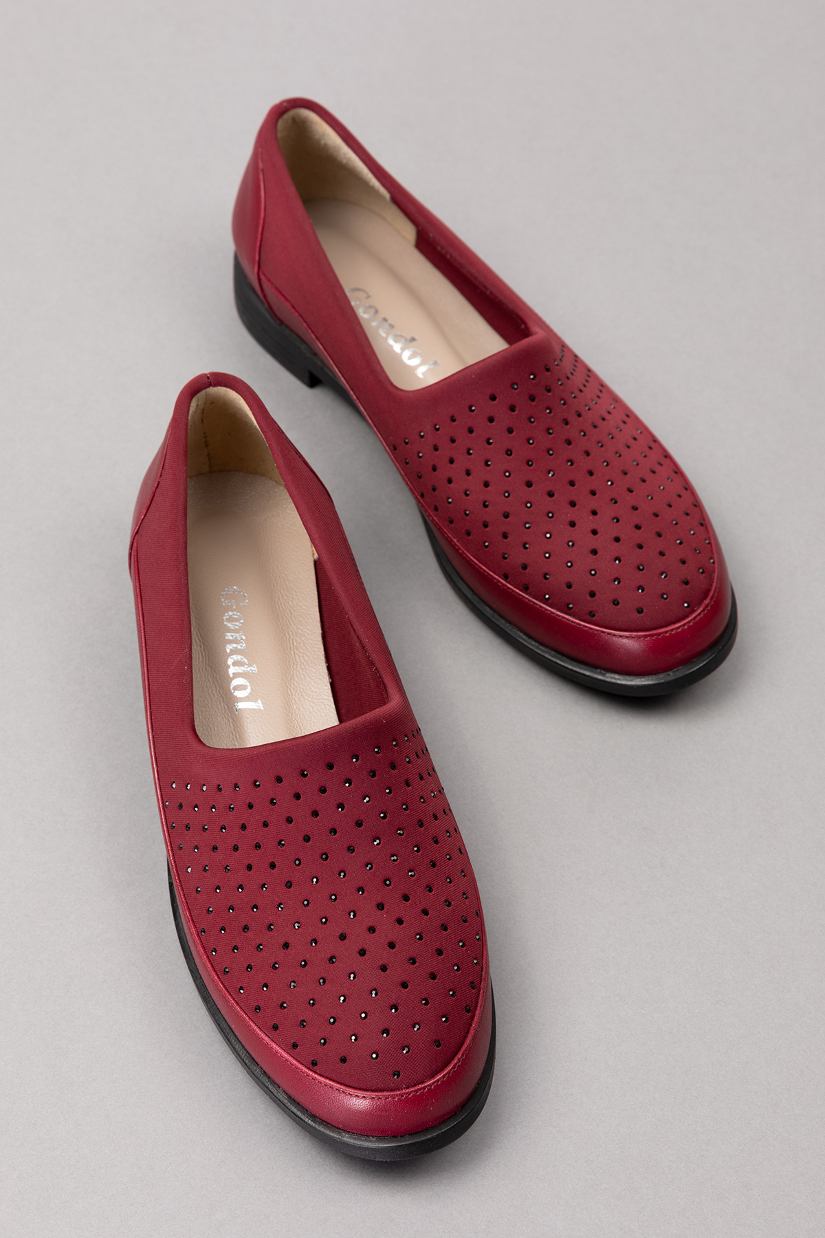 Gondol Hakiki Deri Üzeri Strecli Taş Detaylı Günlük Ayakkabı vdt.194 - Görsel 3