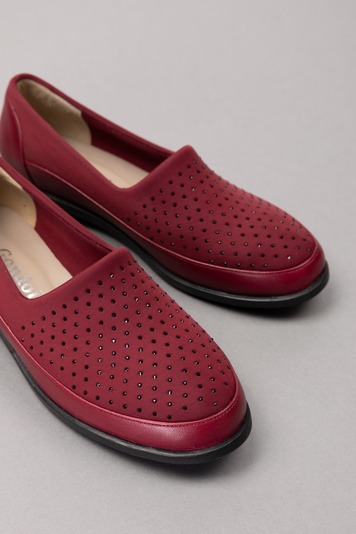 Gondol Hakiki Deri Üzeri Strecli Taş Detaylı Günlük Ayakkabı vdt.194 - Görsel 4