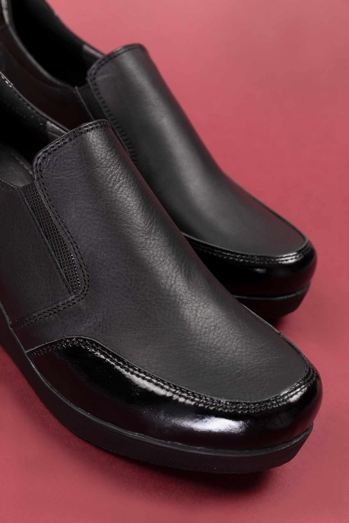 Gondol Hakiki Deri Dolgu Topuk Günlük Anne Ayakkabı ell.6964 - Görsel 4