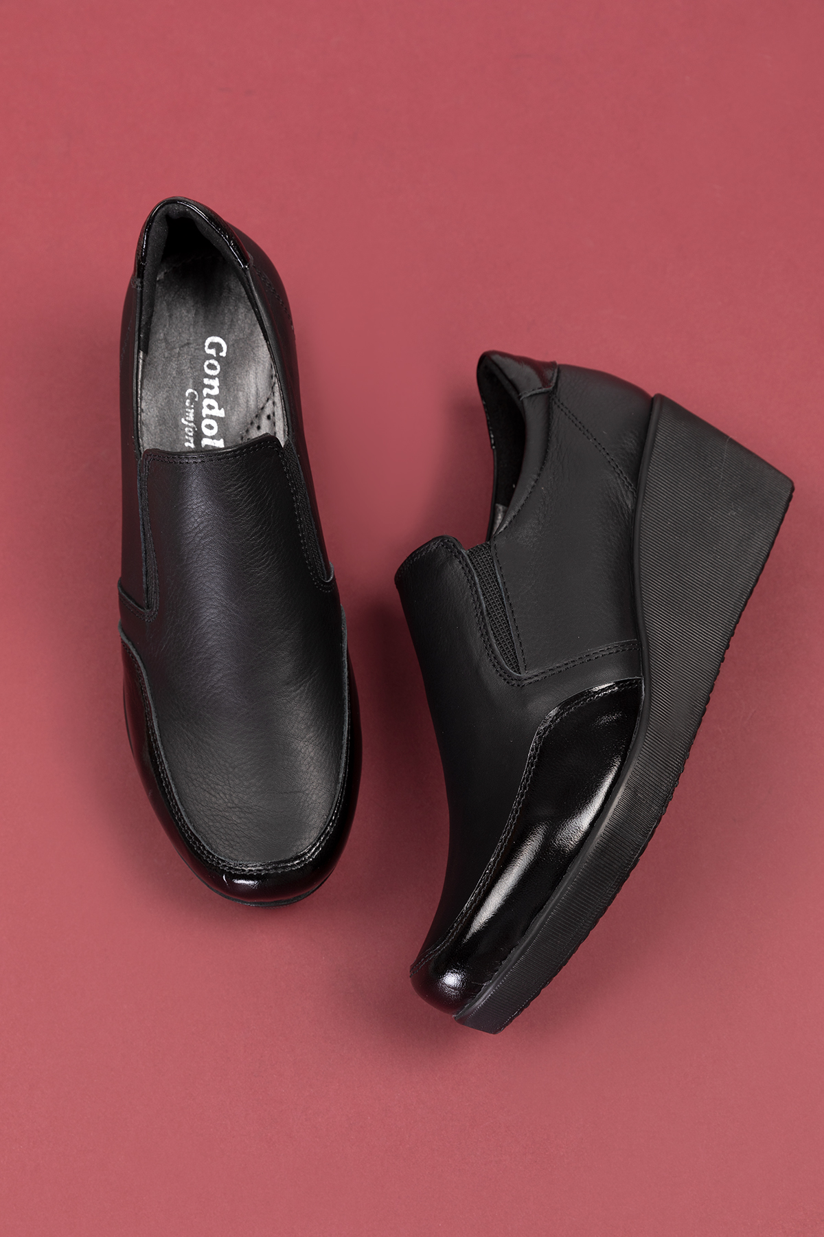 Gondol Hakiki Deri Dolgu Topuk Günlük Anne Ayakkabı ell.6964 - Görsel 5