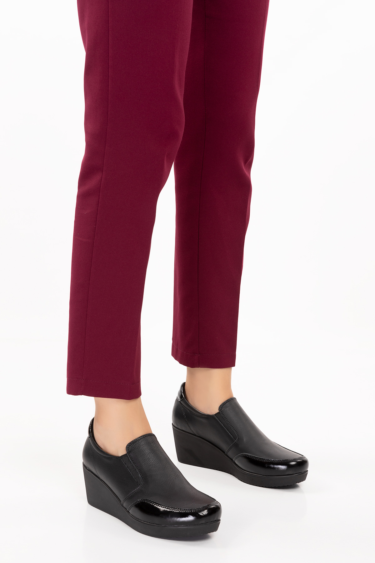 Gondol Hakiki Deri Dolgu Topuk Günlük Anne Ayakkabı ell.6964 - Görsel 8