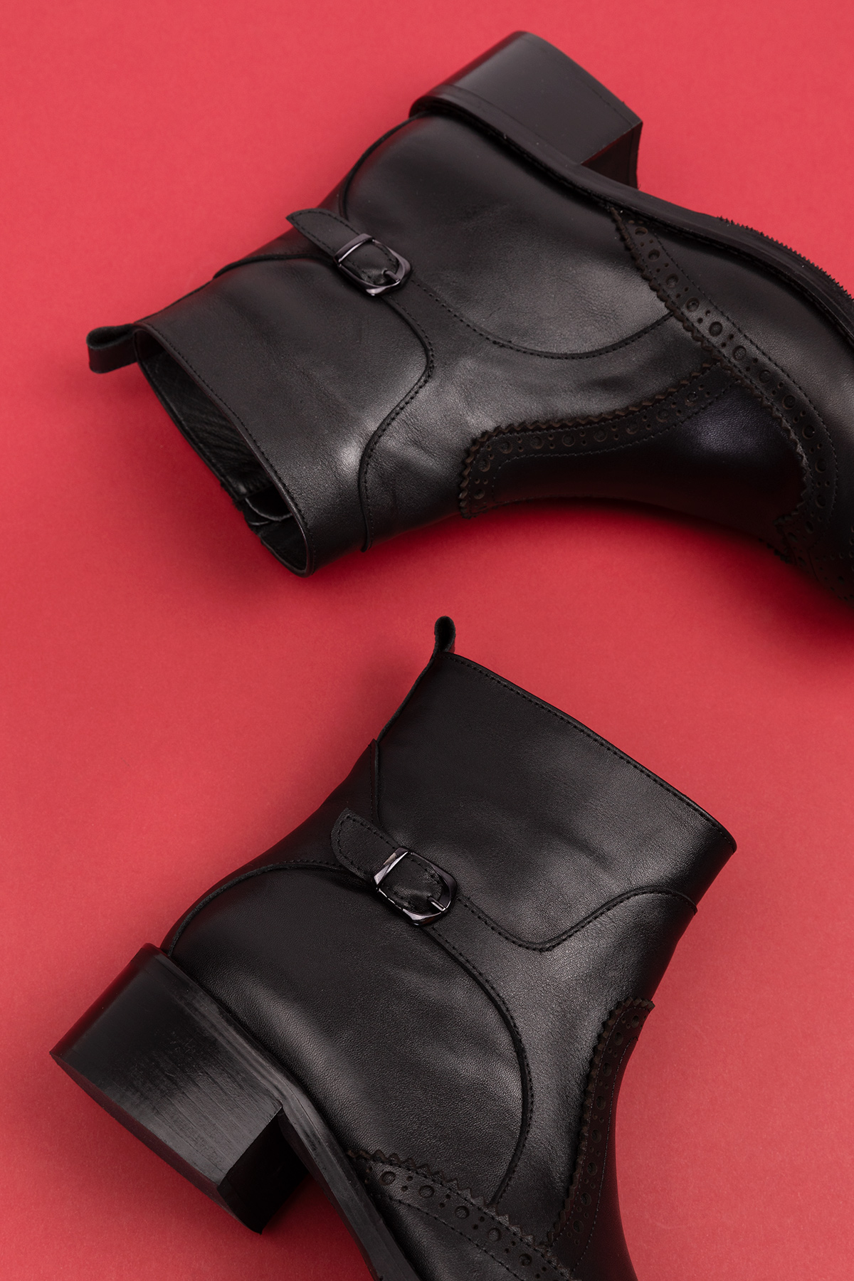 Gondol Hakiki Deri Kısa Topuklu Taz Bot ell.3792 - Görsel 4